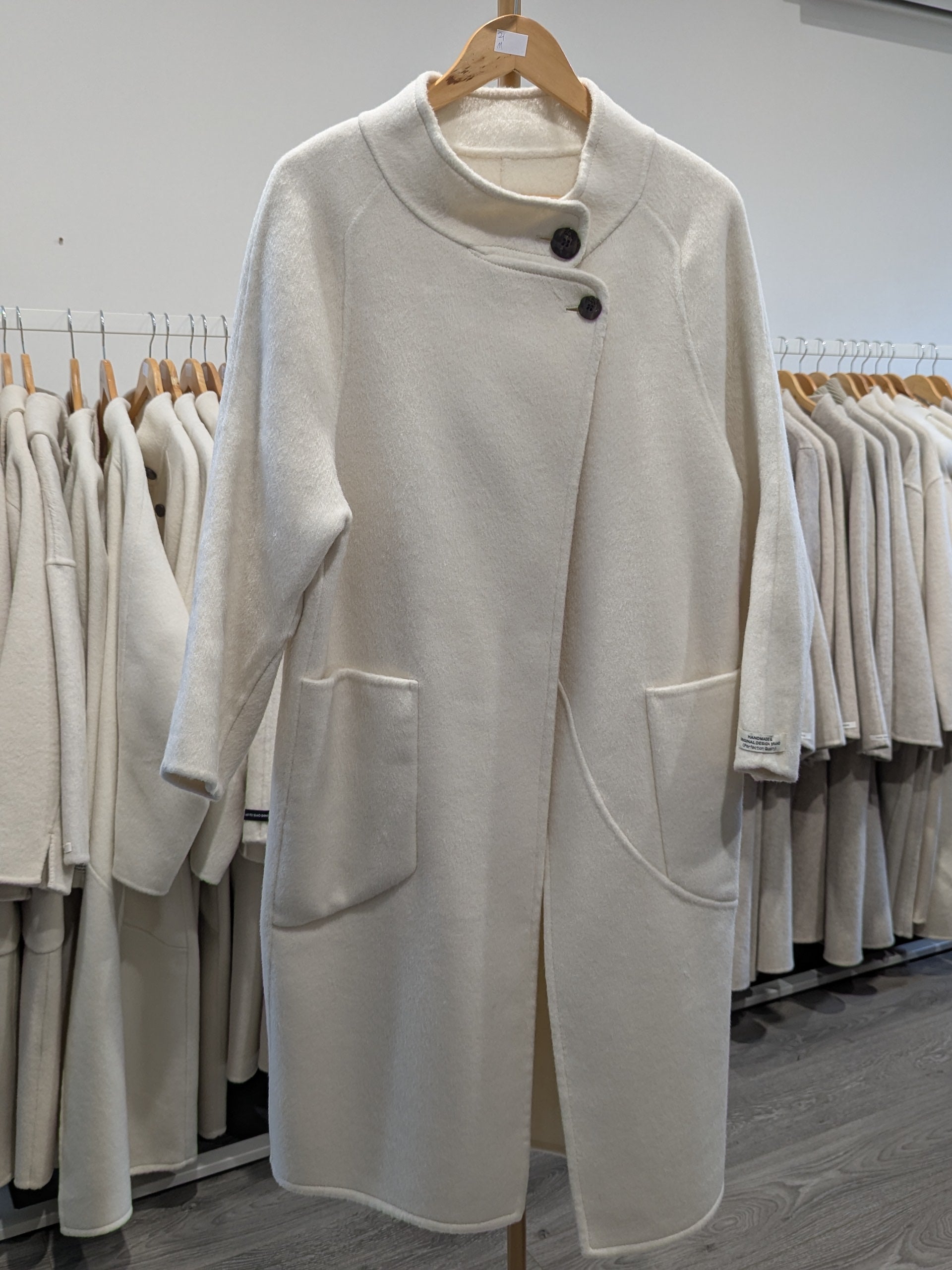 126 70% Wool Coat Cream S 6-8 M 10-14