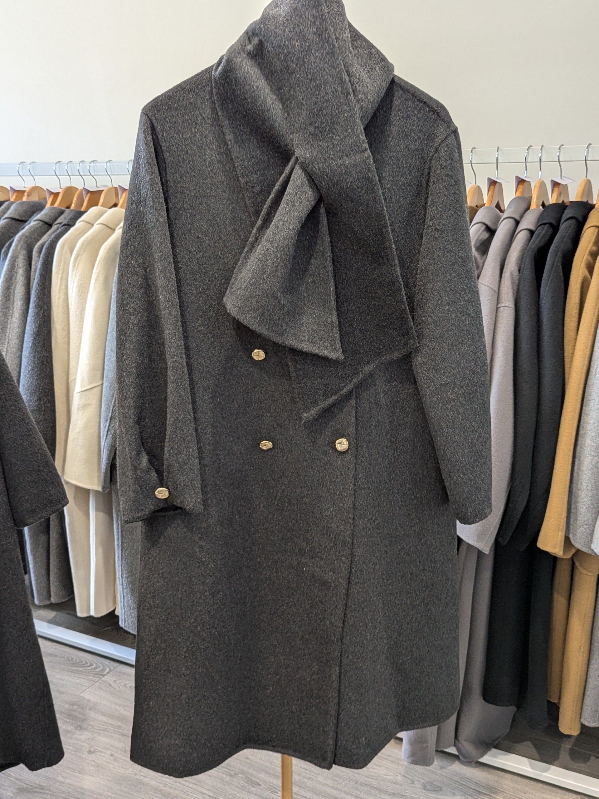 164 100% Wool Coat Charcoal