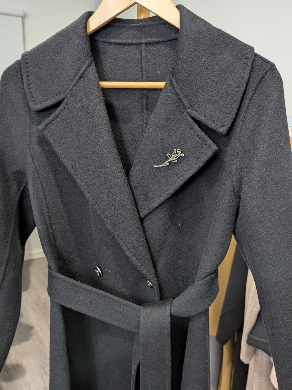 019 100% Wool Coat Black