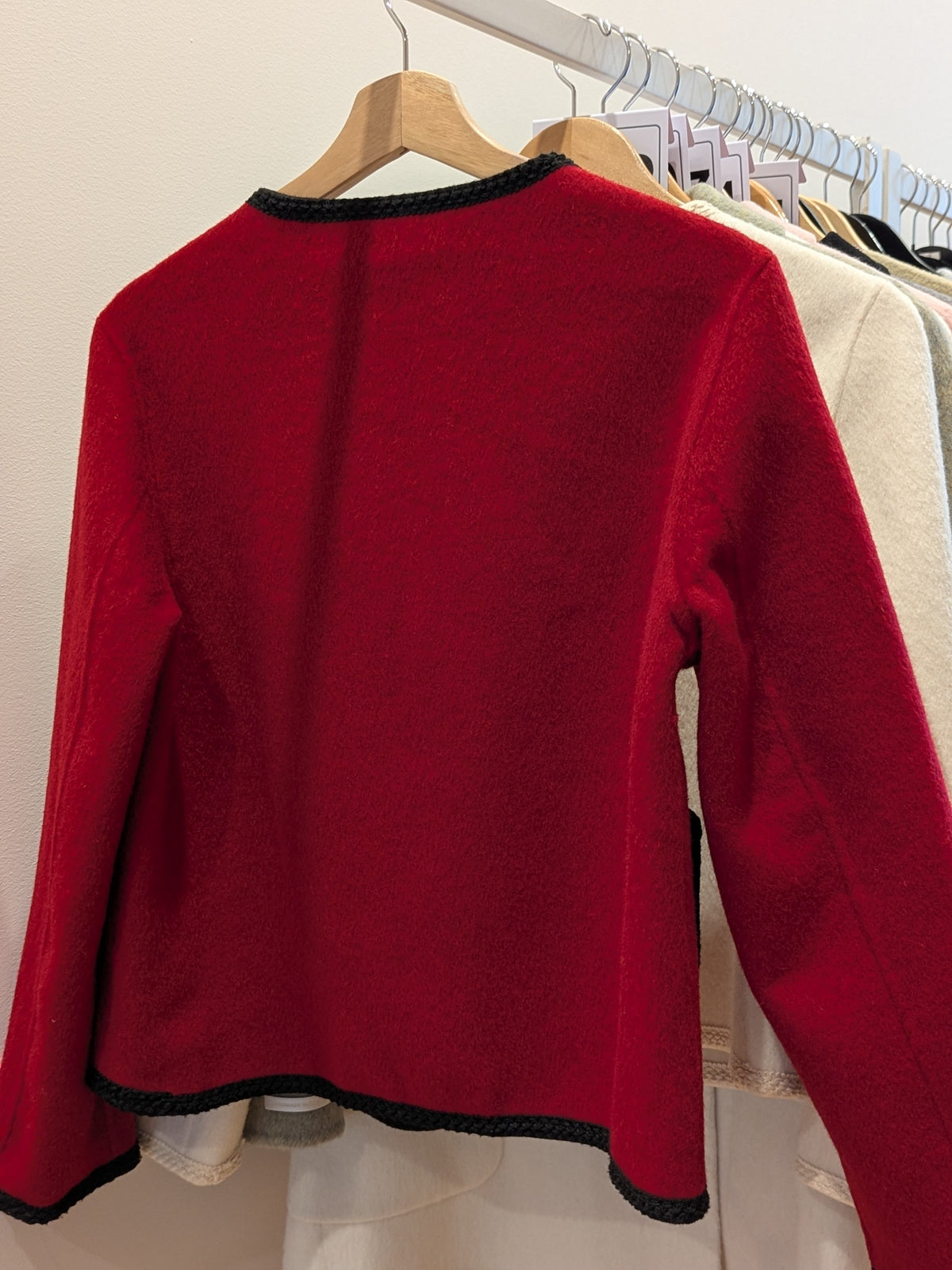 072 90% Wool Coat Red S 8-10