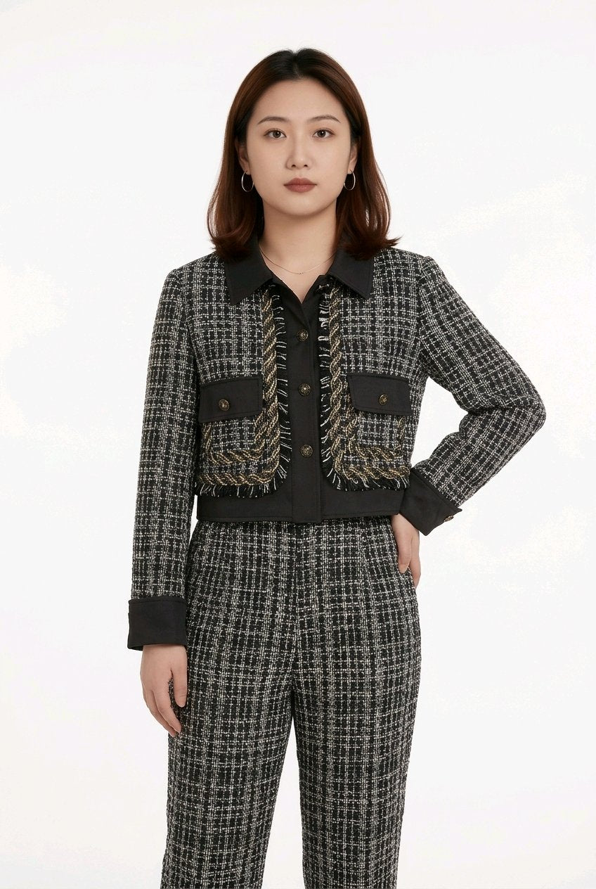Goose Down Tweed Jacket 141 Size 4-6
