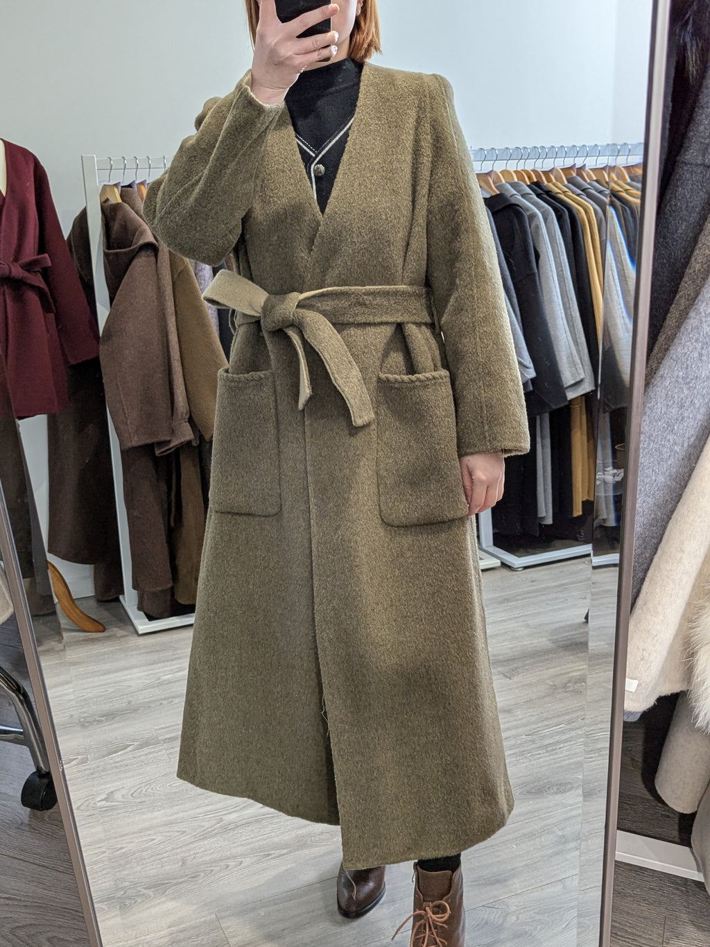 230 80% Wool Coat Olive M 10-12