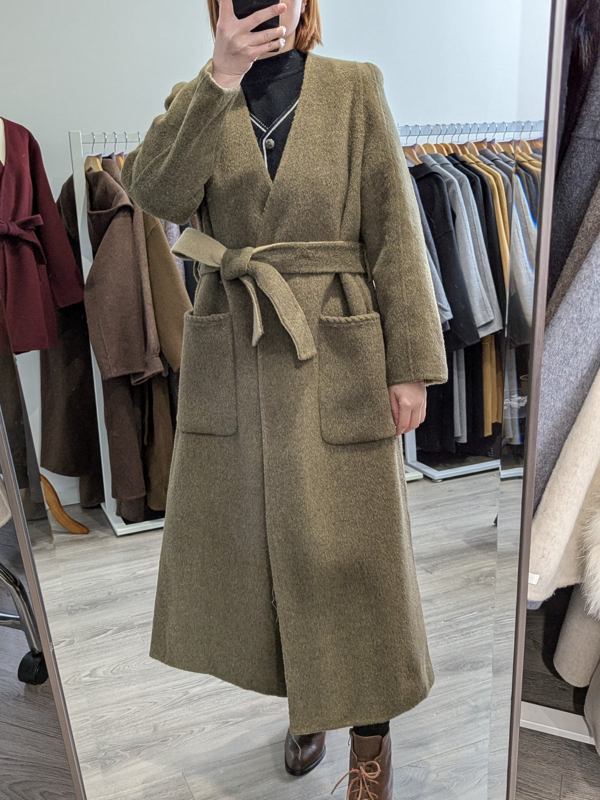 230 80% Wool Coat Olive M 10-12