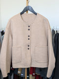 070 100% Wool Coat Oatmeal Beige M 10-14
