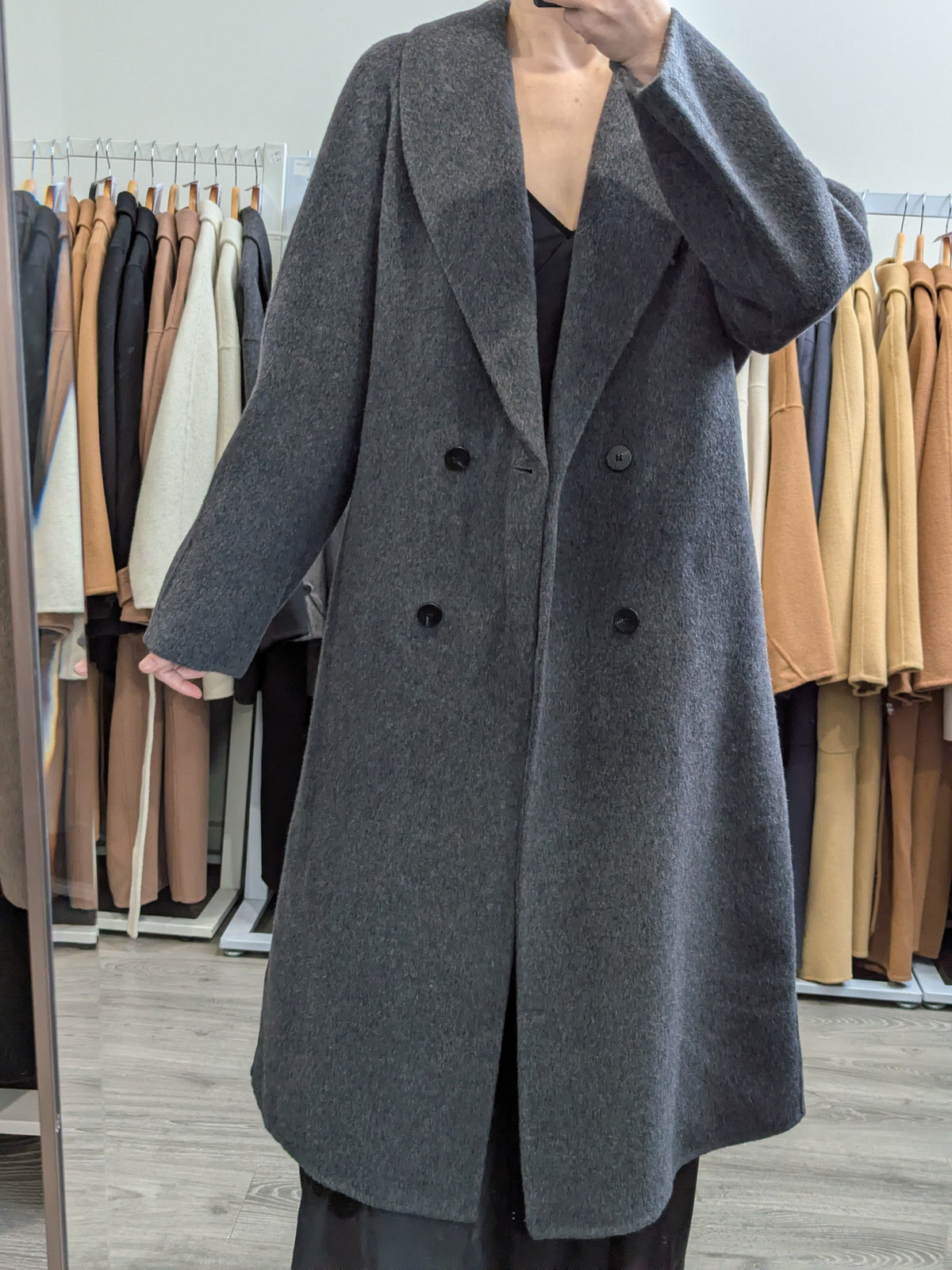 270 70% Wool Coat Dark Grey M 8-10