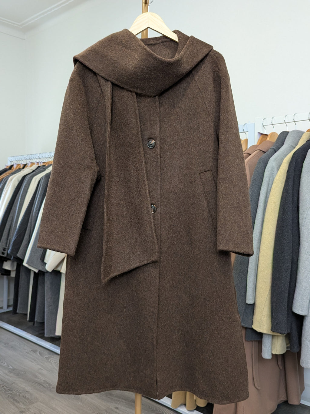 213 72% Wool Coat Brown S 10-12