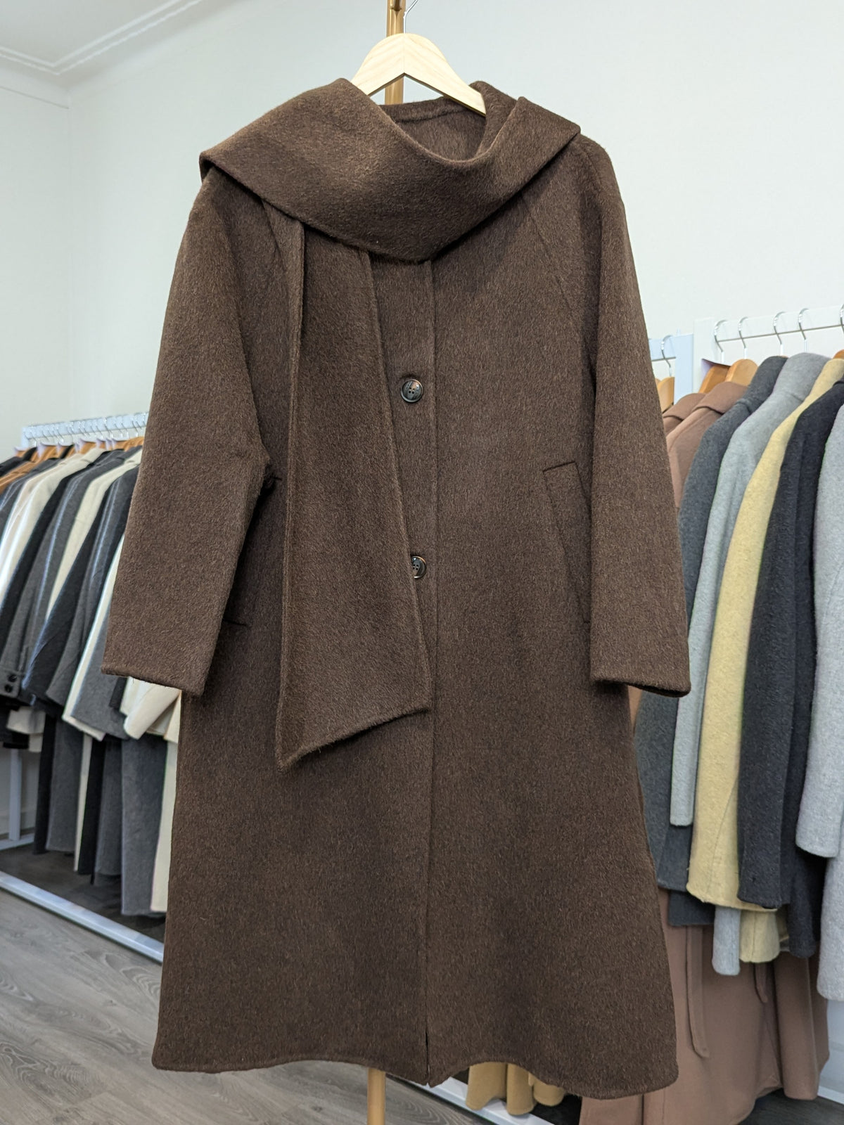 213 72% Wool Coat Brown S 10-12
