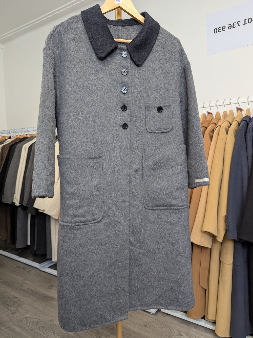 202 100% Wool Coat Grey S 8-12