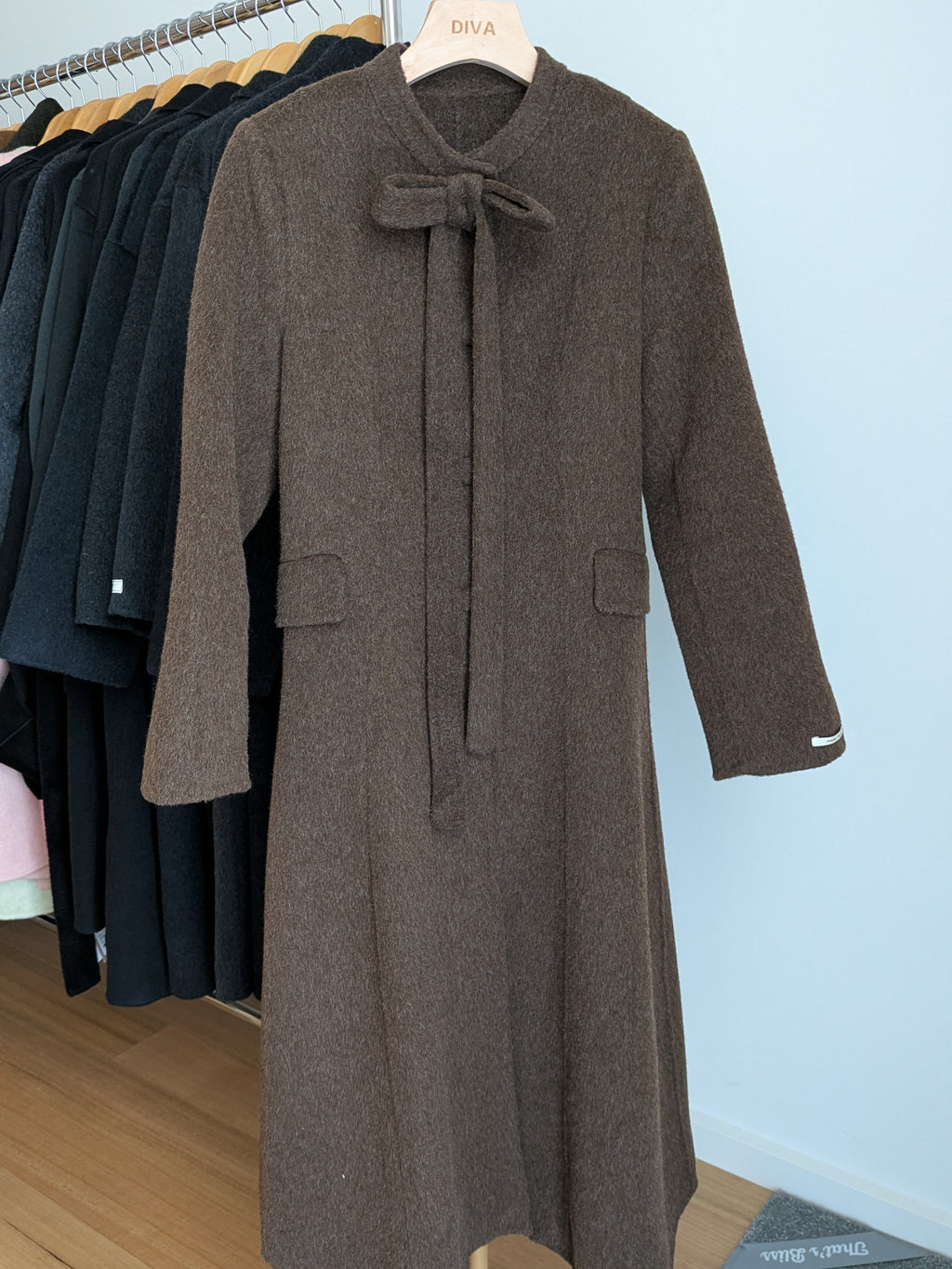 Dress-style coat Pure Wool Coat High Quality Wool 148 Beige Brown