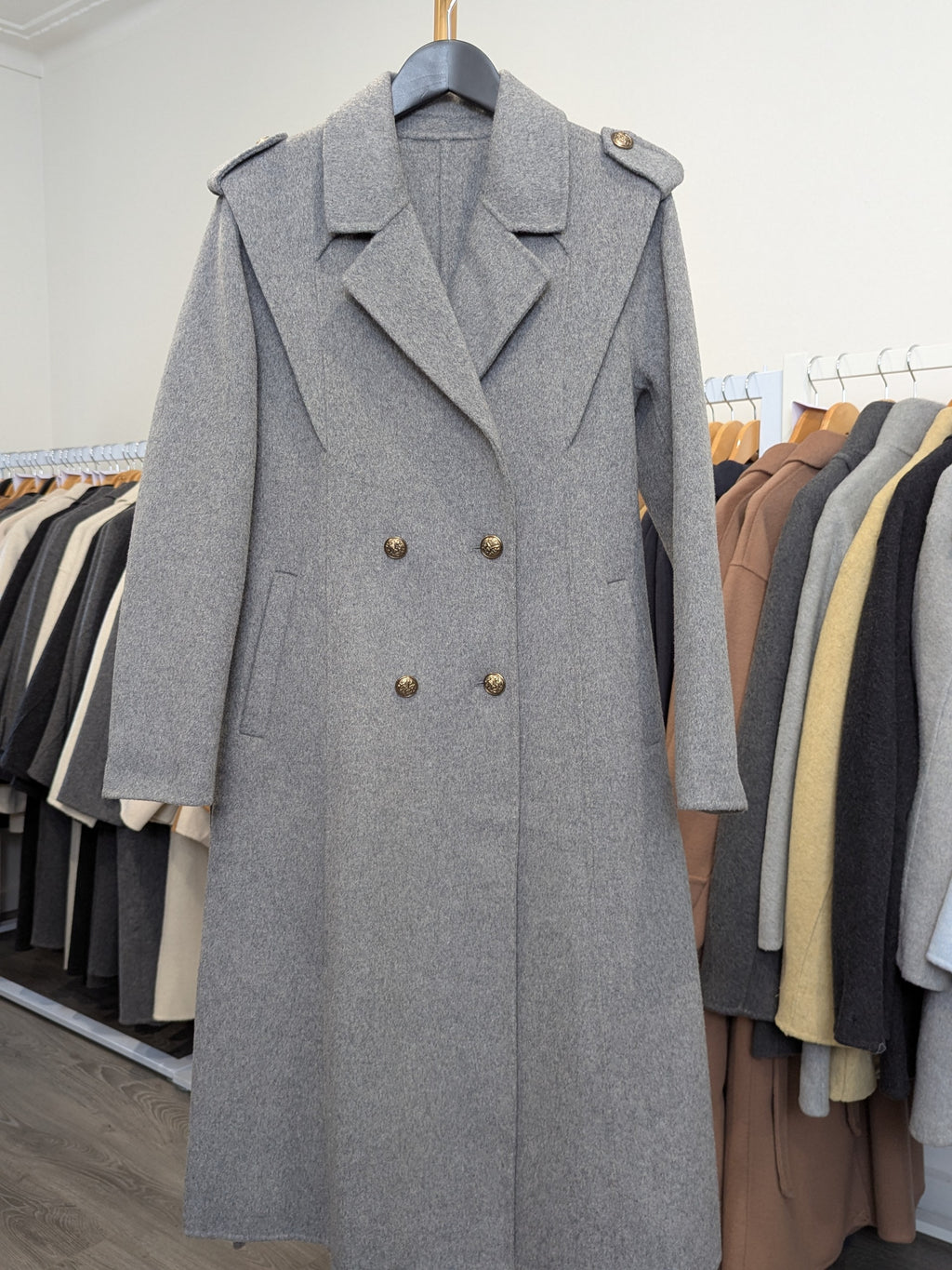 014 100% Wool Coat Grey S 4-6 M 6-8 L 10-12 Petite