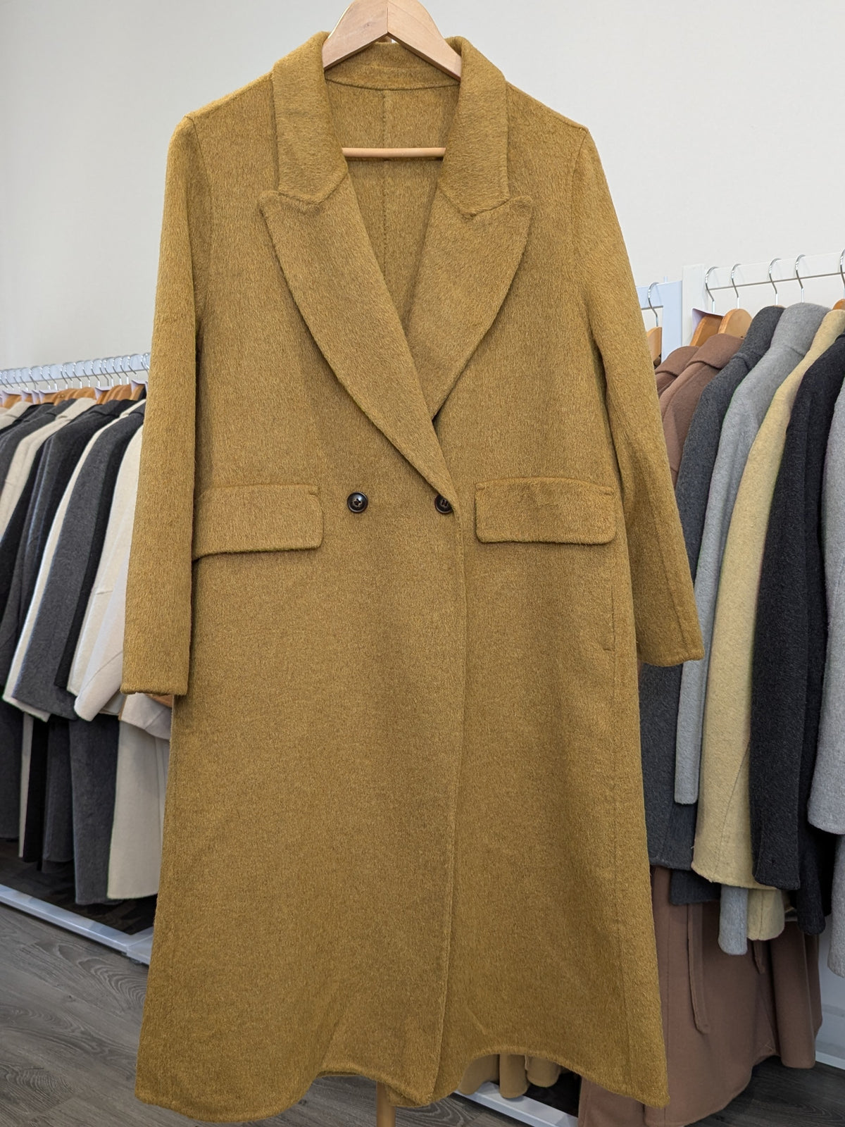 204 100% Wool Coat 2 in 1 S 10-12 Mustard Camel
