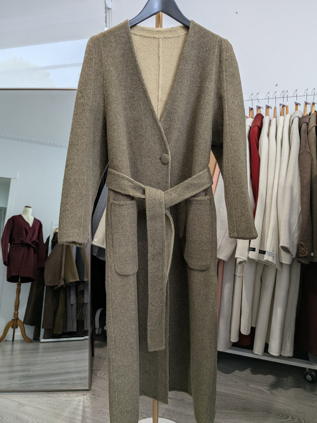 230 80% Wool Coat Olive M 10-12