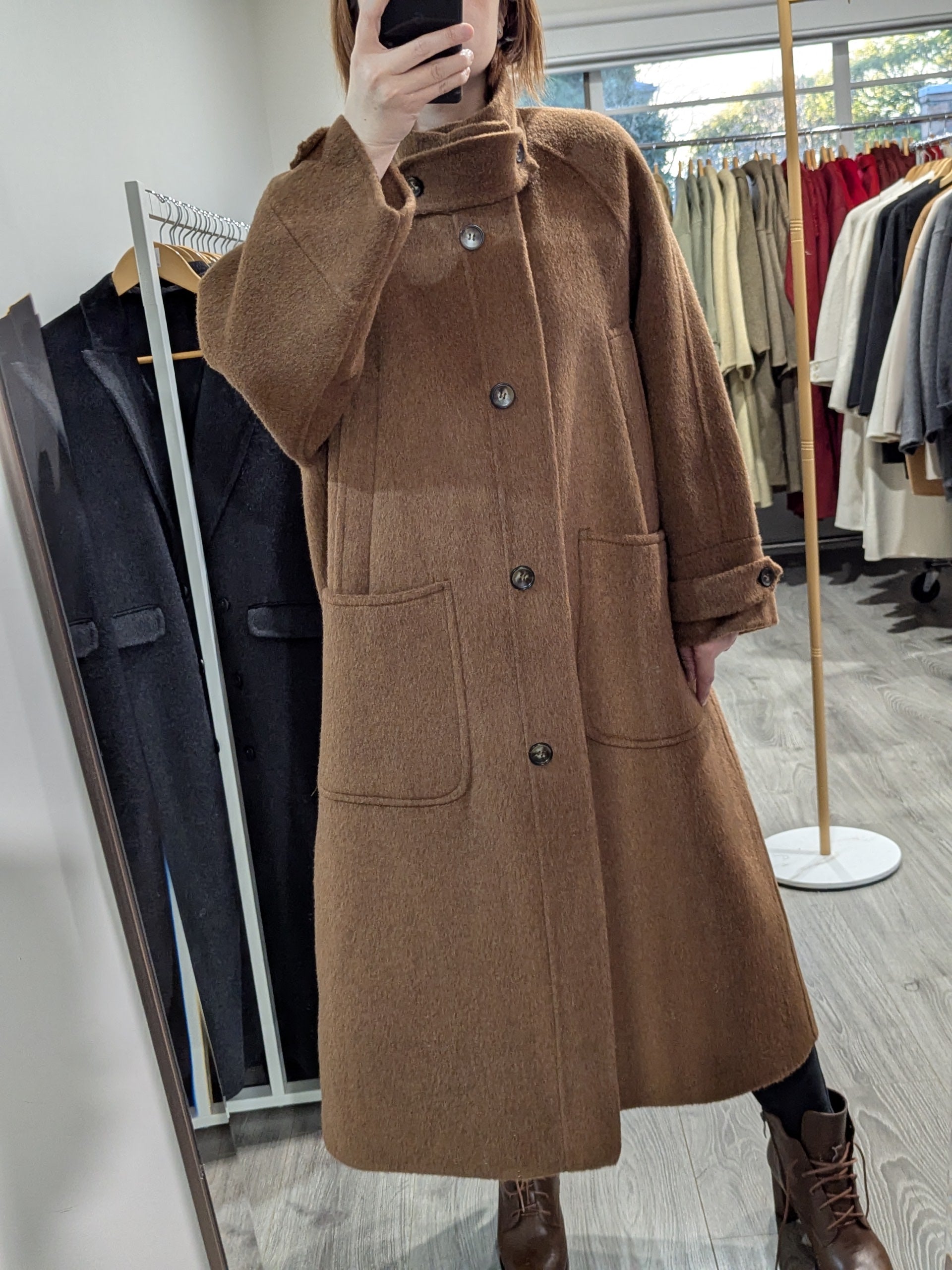 164 100% Wool Coat Tan M 8-12
