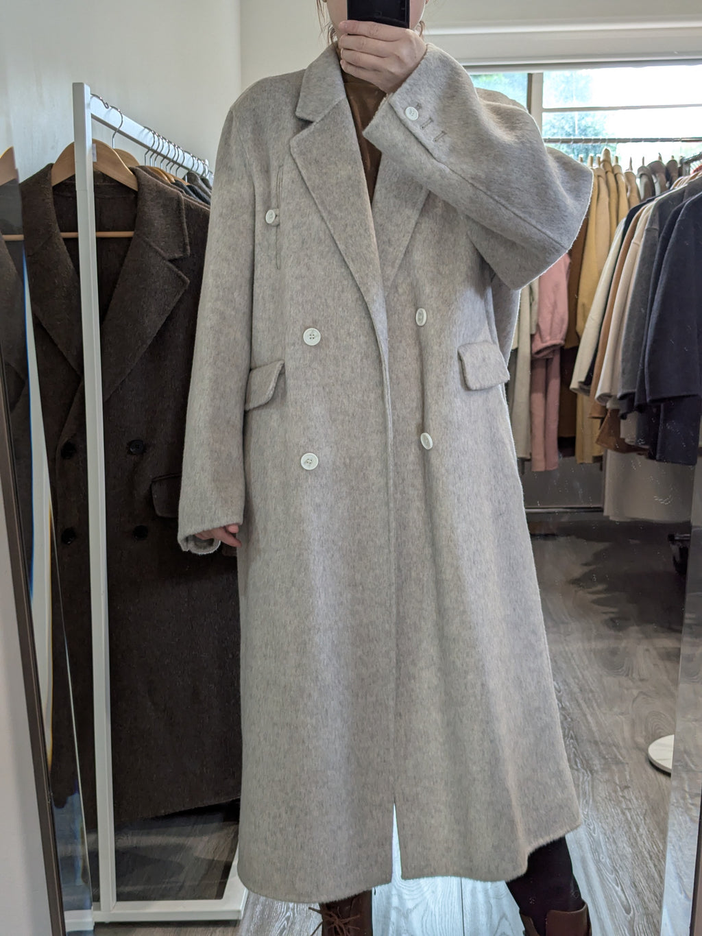 137 100% Wool Coat Oat M 12-16