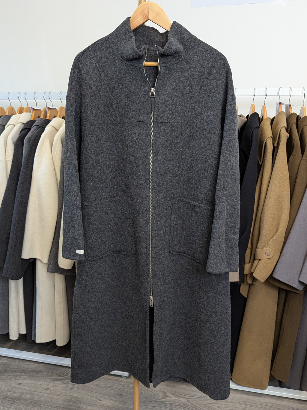 155 100% Wool Coat Dark Grey