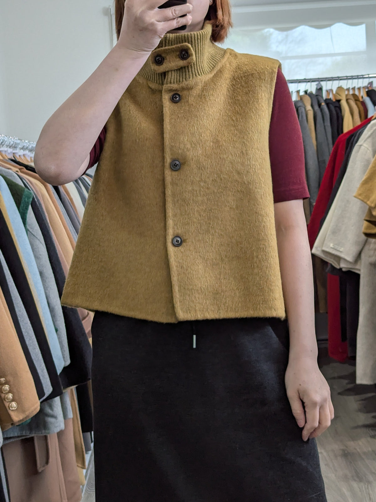 204 100% Wool Coat 2 in 1 S 10-12 Mustard Camel
