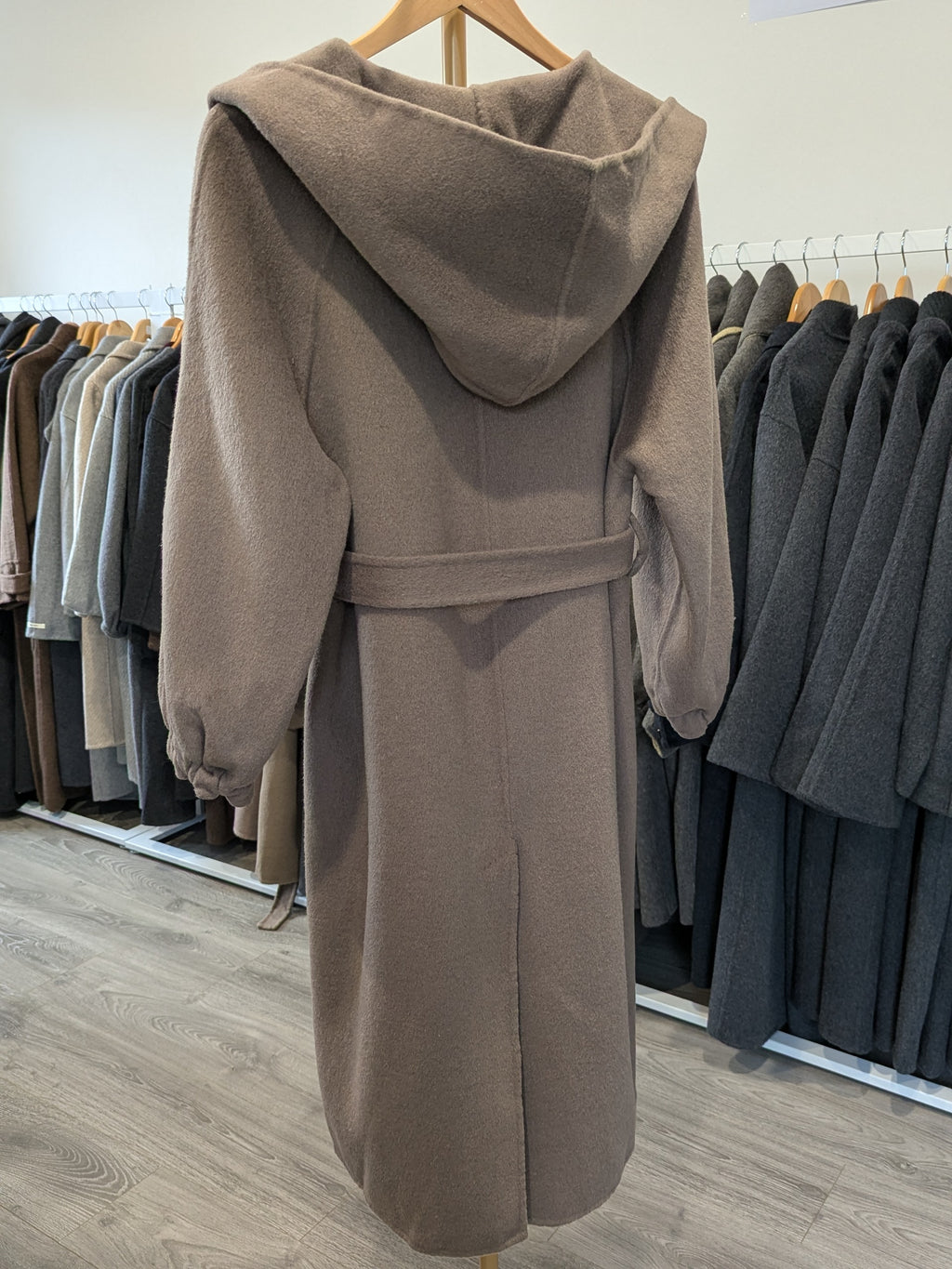 166 100% Wool Coat Grey Brown S 6-8