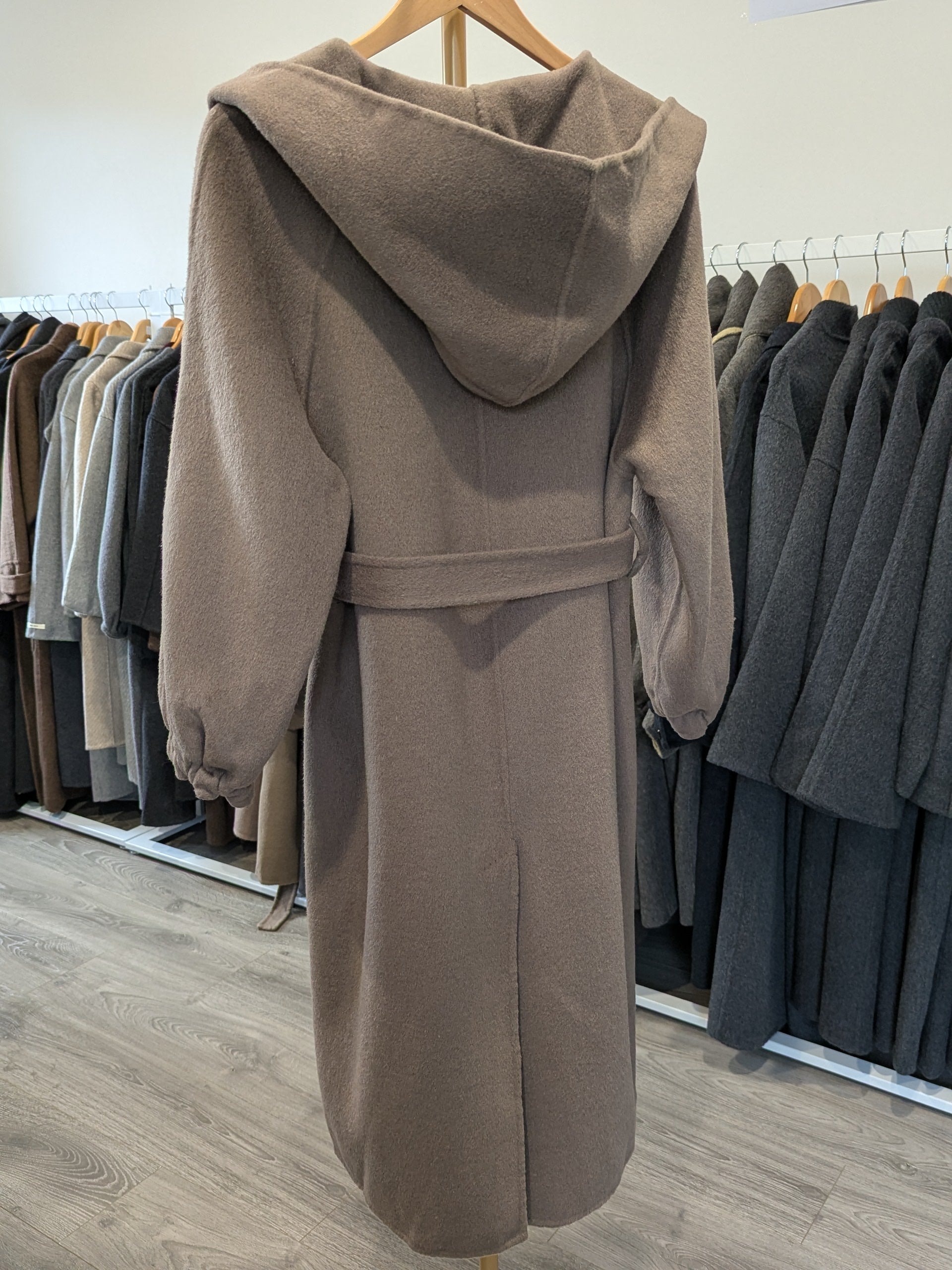 166 100% Wool Coat Grey Brown S 6-8