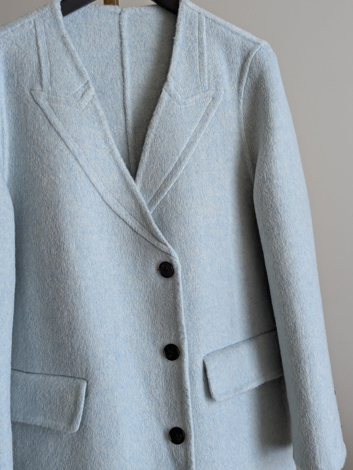 074 100% Wool Coat Blue M 10-12