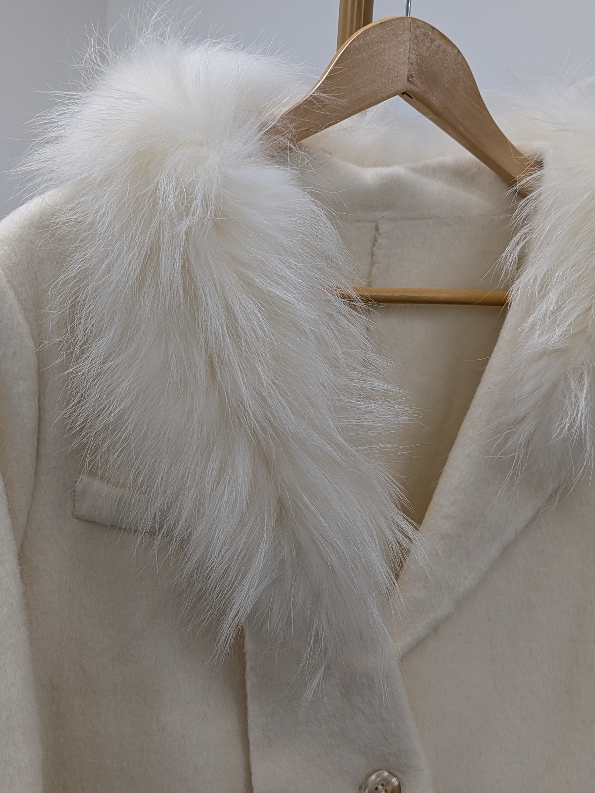 Fur trims 100% Wool Coat Women Warehouse Try-On Welcome 242