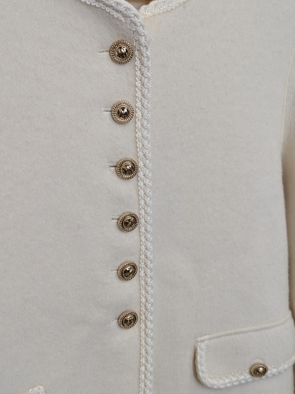 218 100% Wool Coat Cream M 10-12