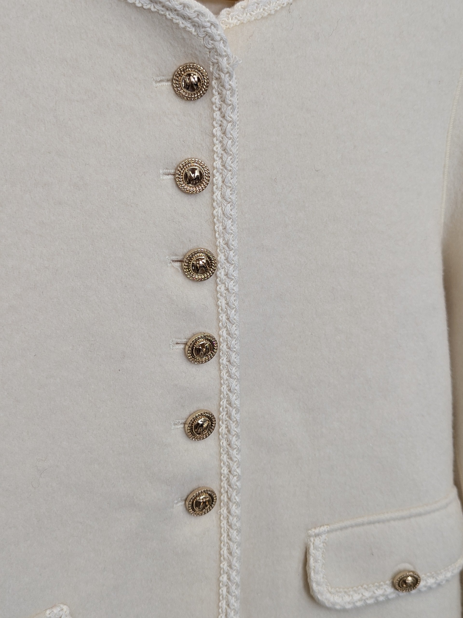 218 100% Wool Coat Cream M 10-12