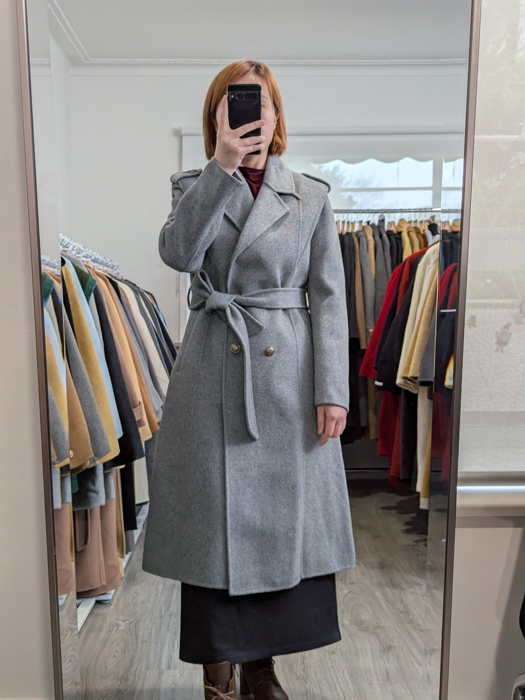 014 100% Wool Coat Grey S 4-6 M 6-8 L 10-12 Petite