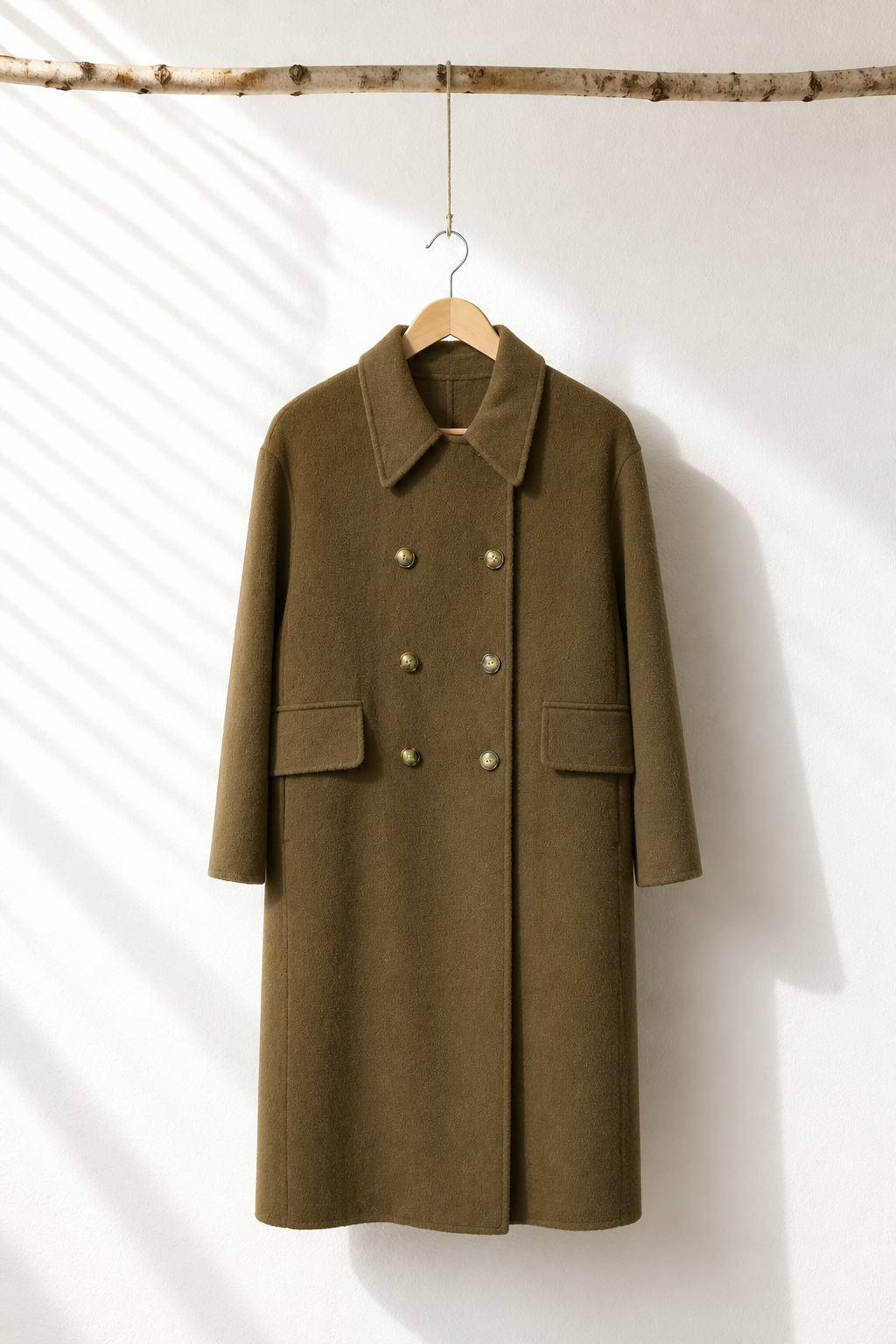 028 100% Wool Coat Army Green S 8-10 M 12-14