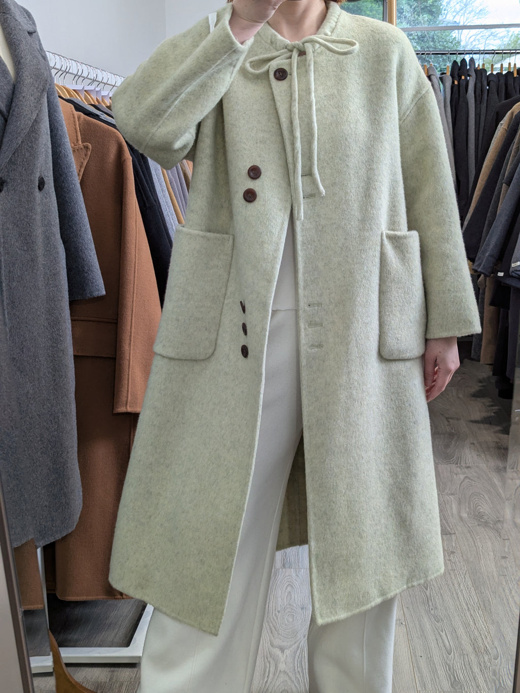 132 68% Wool Coat Green
