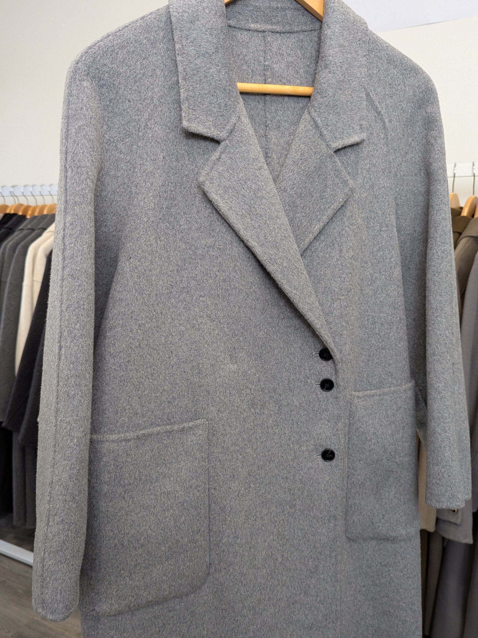 031 100% Wool Coat Grey