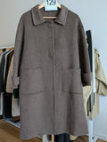 129 69% Wool Coat Brown M 8-12