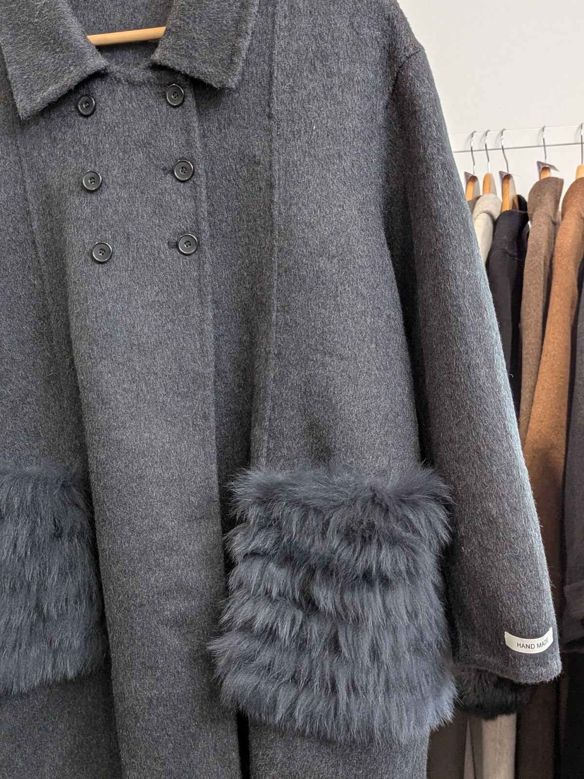 105 100% Wool Coat Charcoal M 12-14