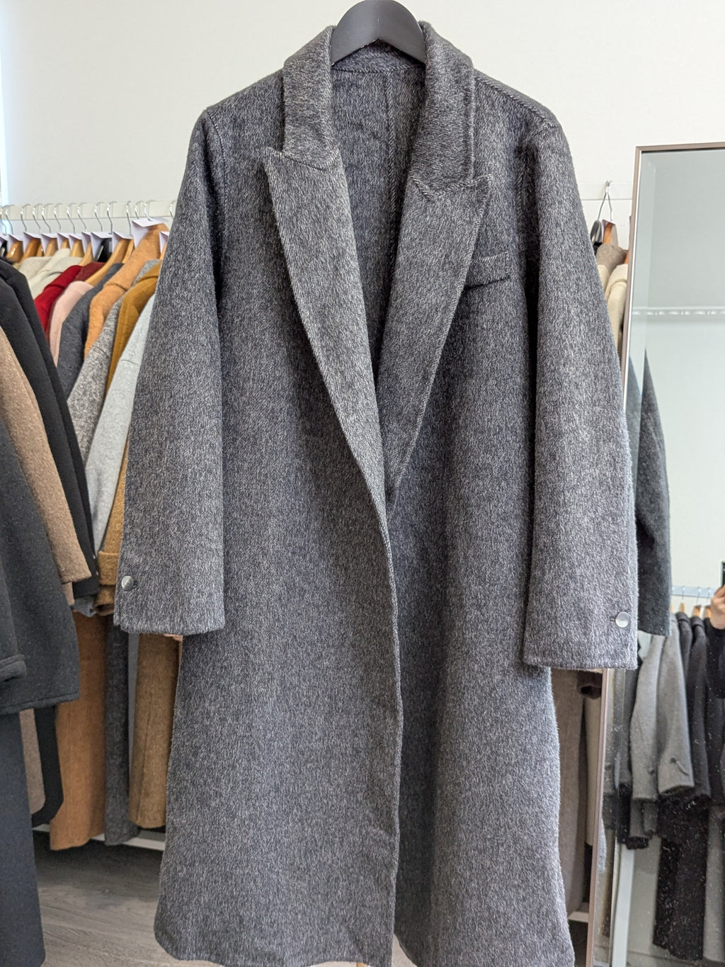 272 31% Wool 56% Alpaca Wool Coat Dark Grey M 10-14