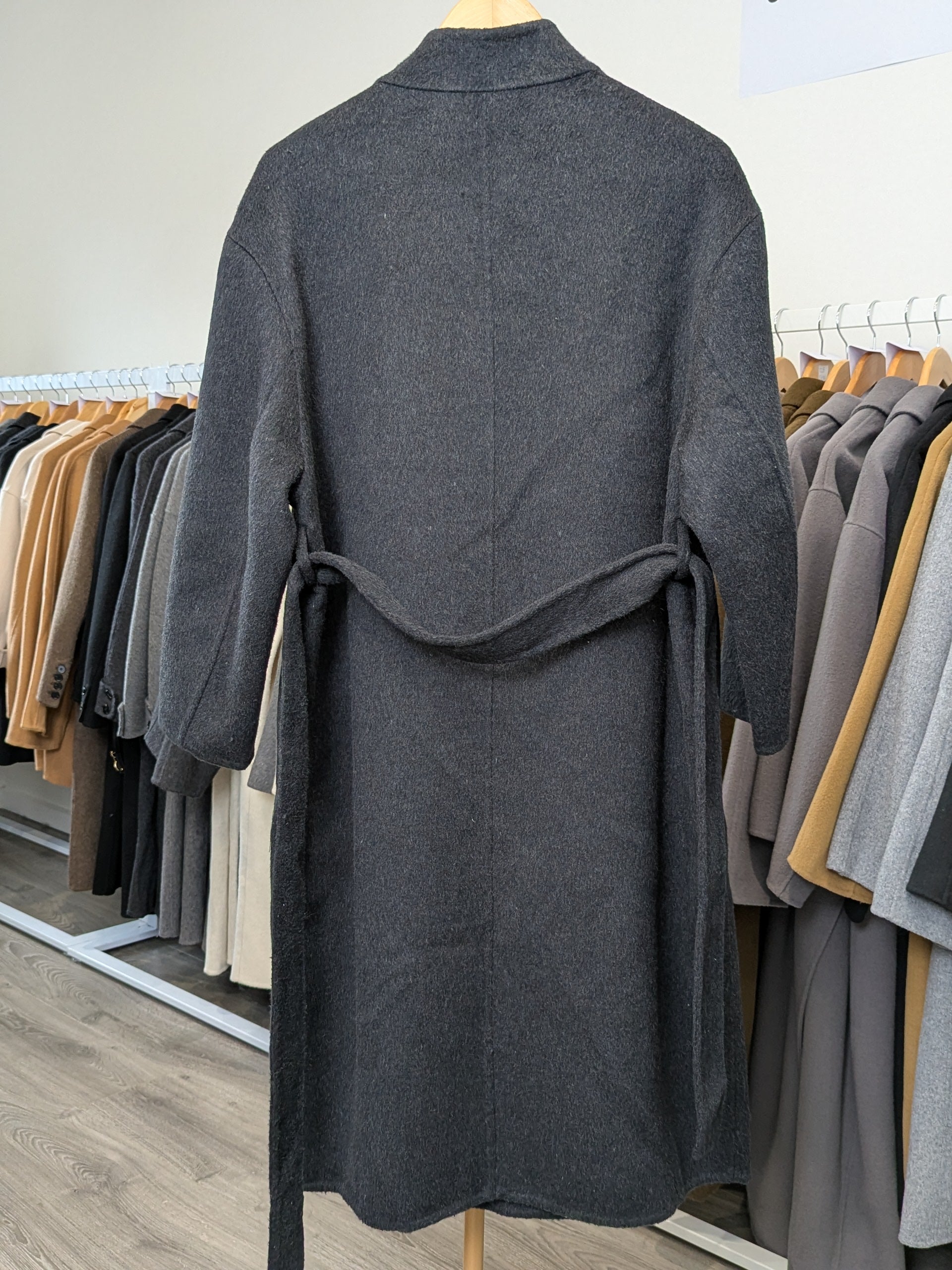 134 70% Wool Coat Charcoal