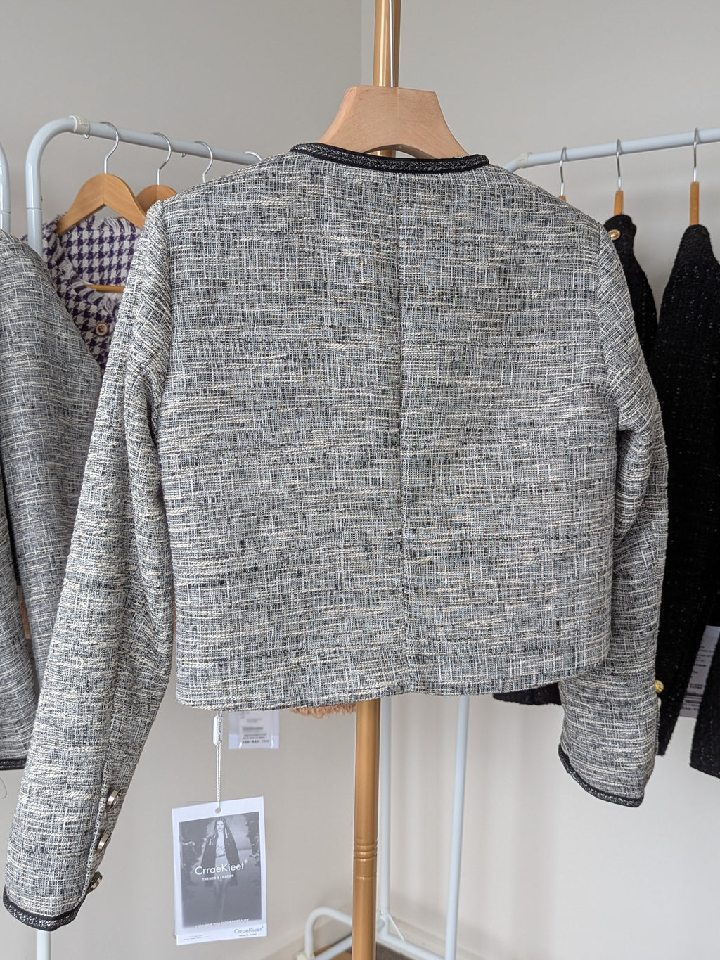 Goose Down Tweed Jacket 132 Size 4-6 6-8