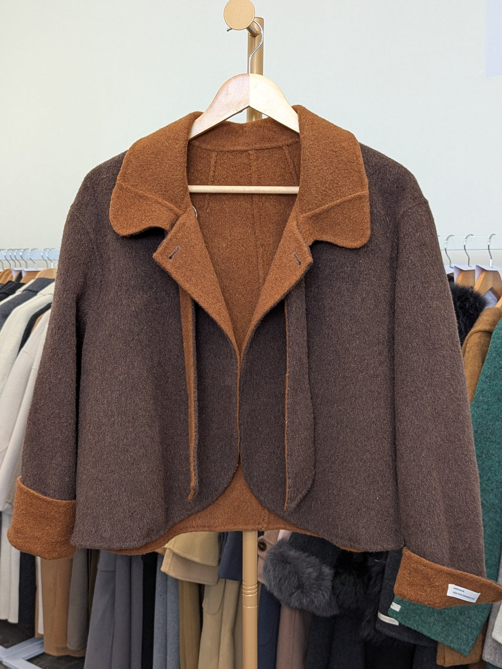 213 70% Wool Coat Coffee M 8-10