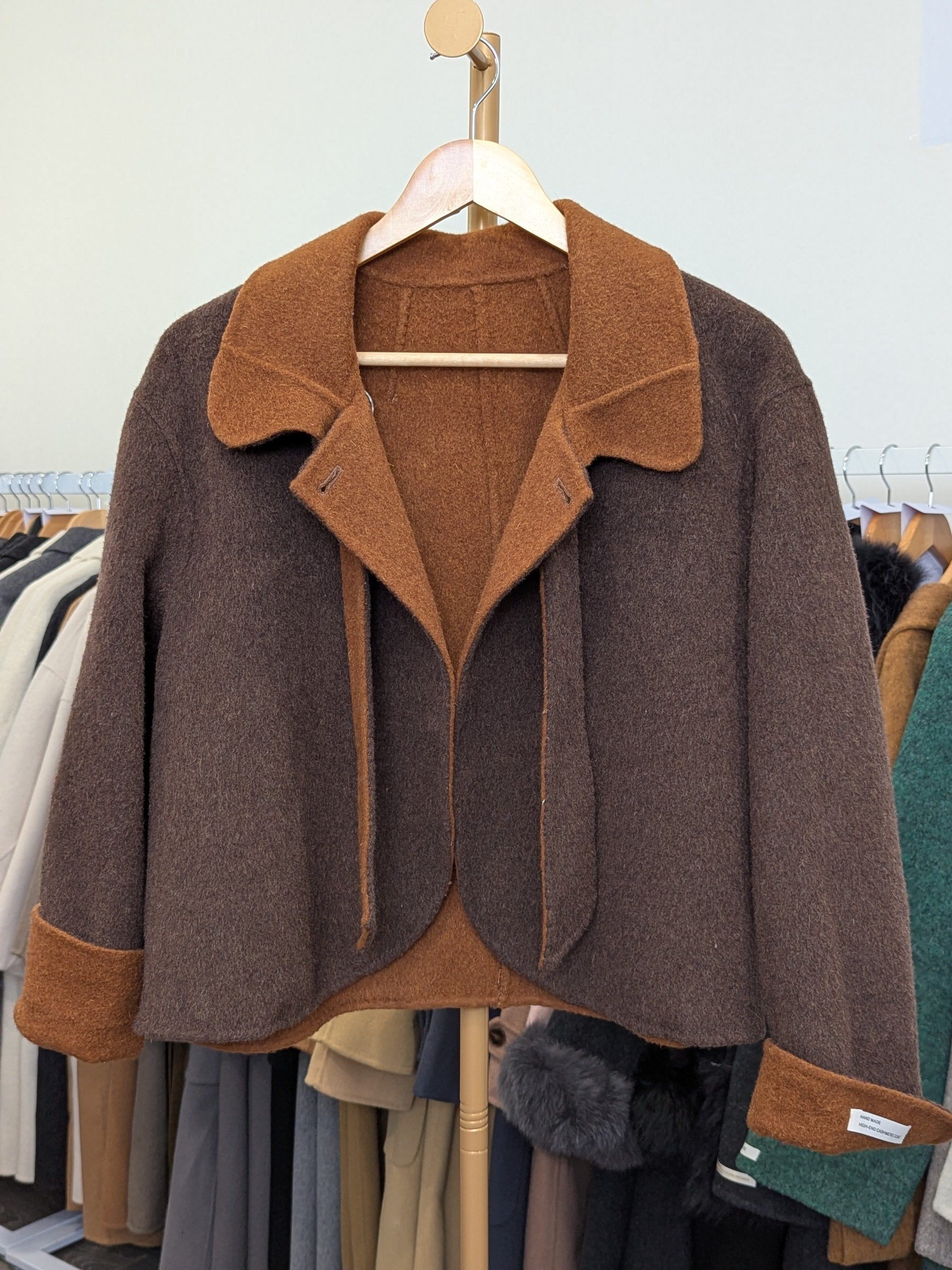 213 70% Wool Coat Coffee M 8-10