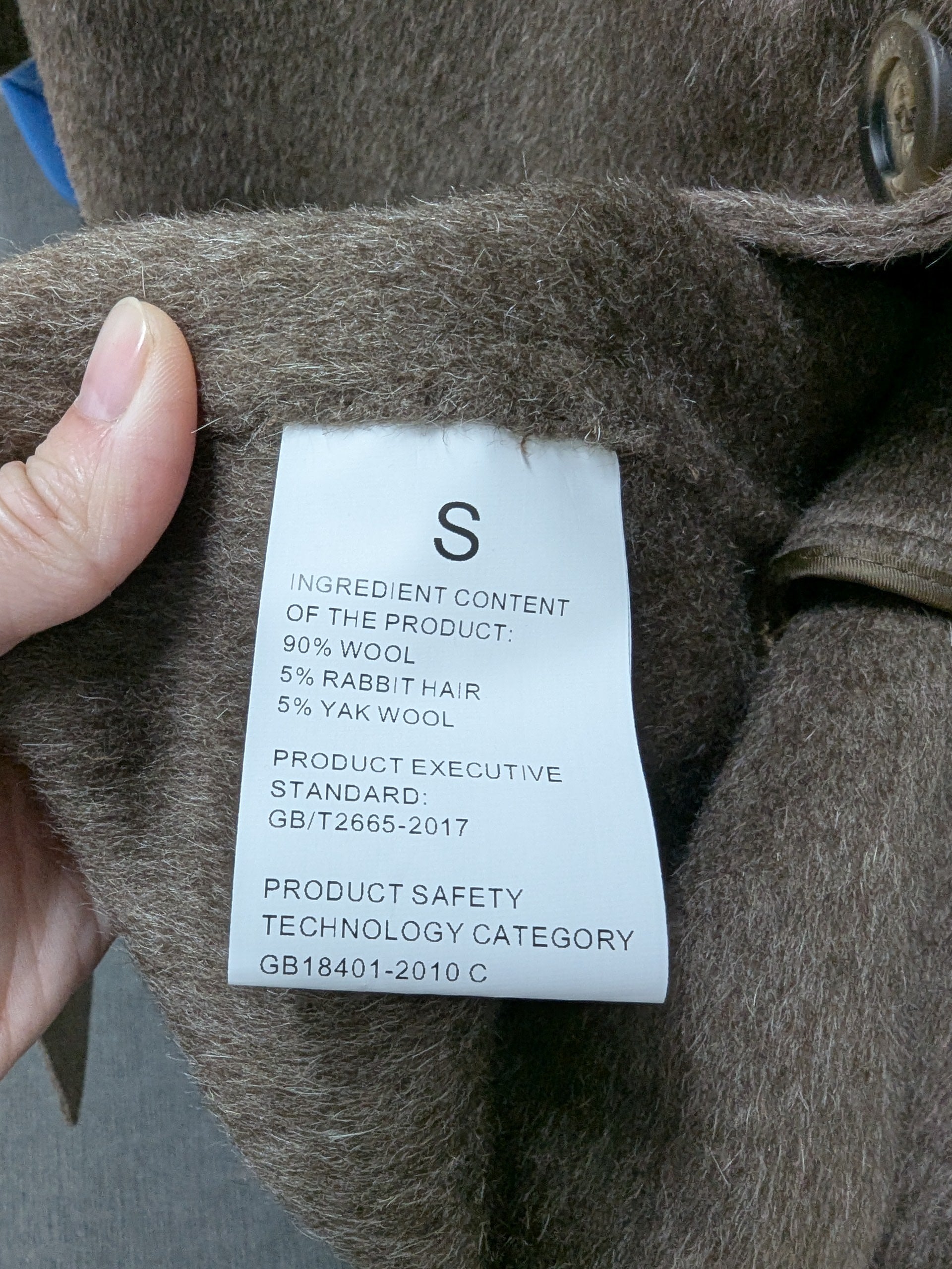 Hand made Premium Rabbit fur Yak Wool Coat Women Brown Charcoal Oat