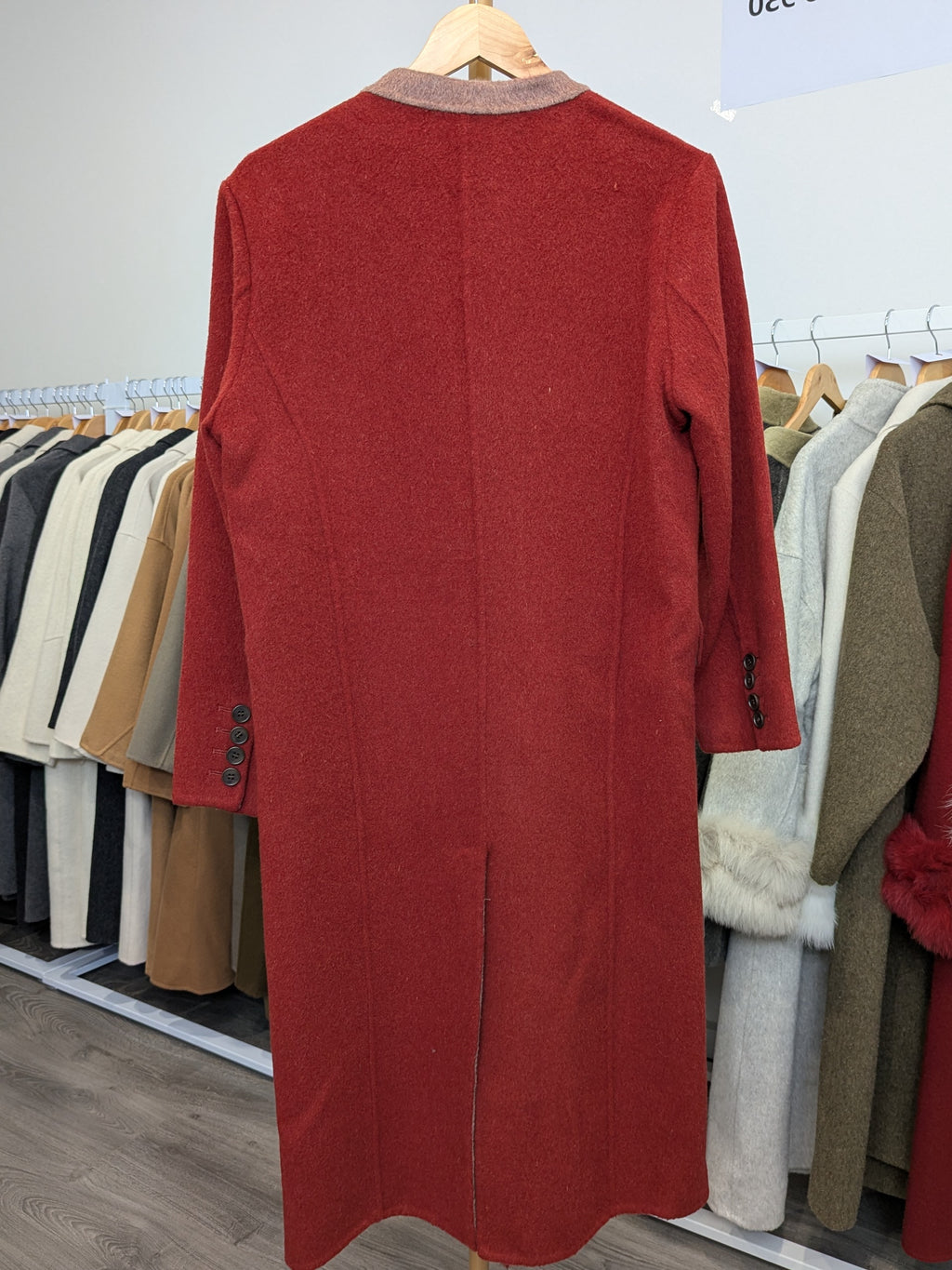 134 70% Wool Coat Red