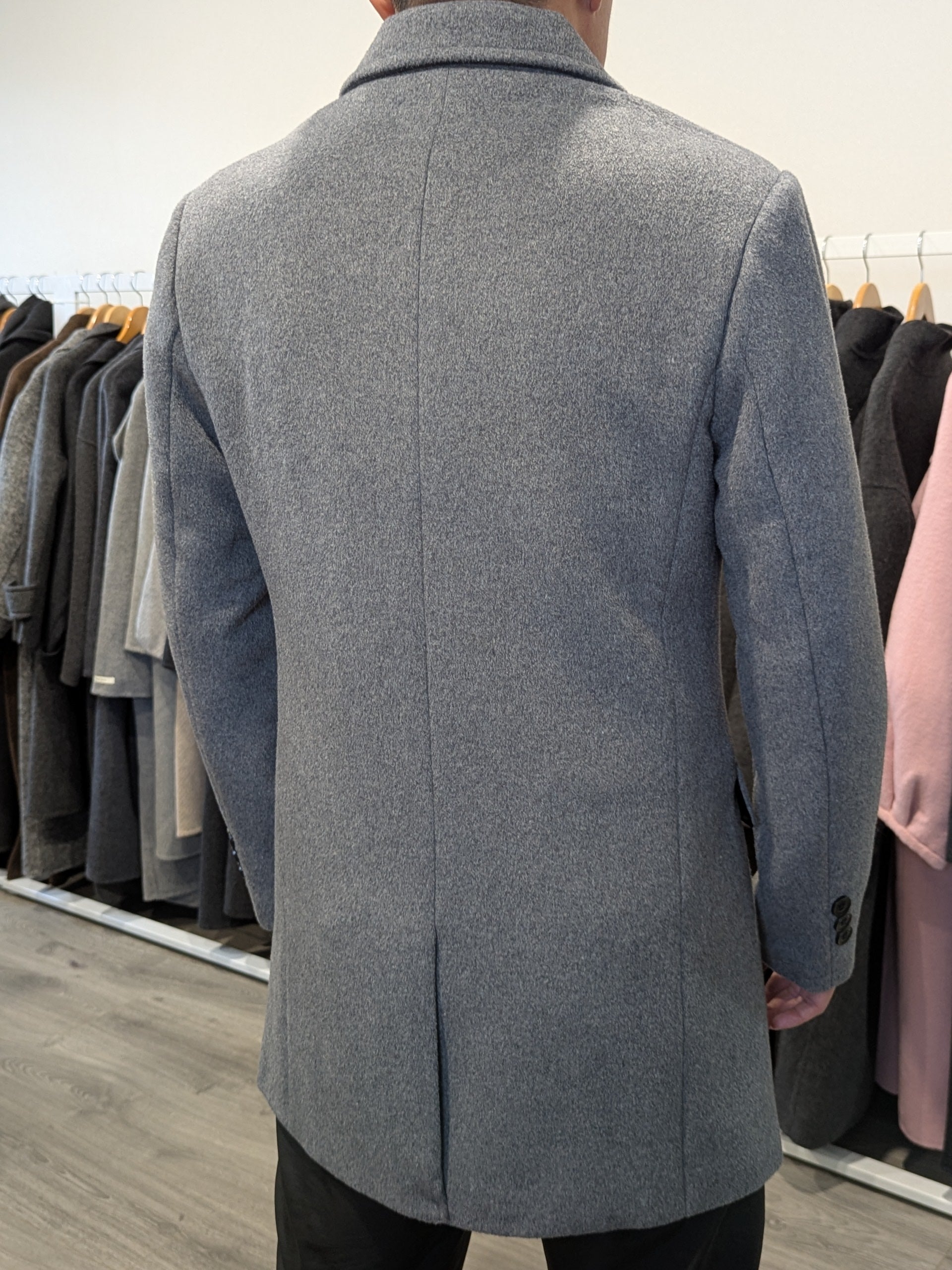 018 Men's 51% Wool Coats Black Grey Tan