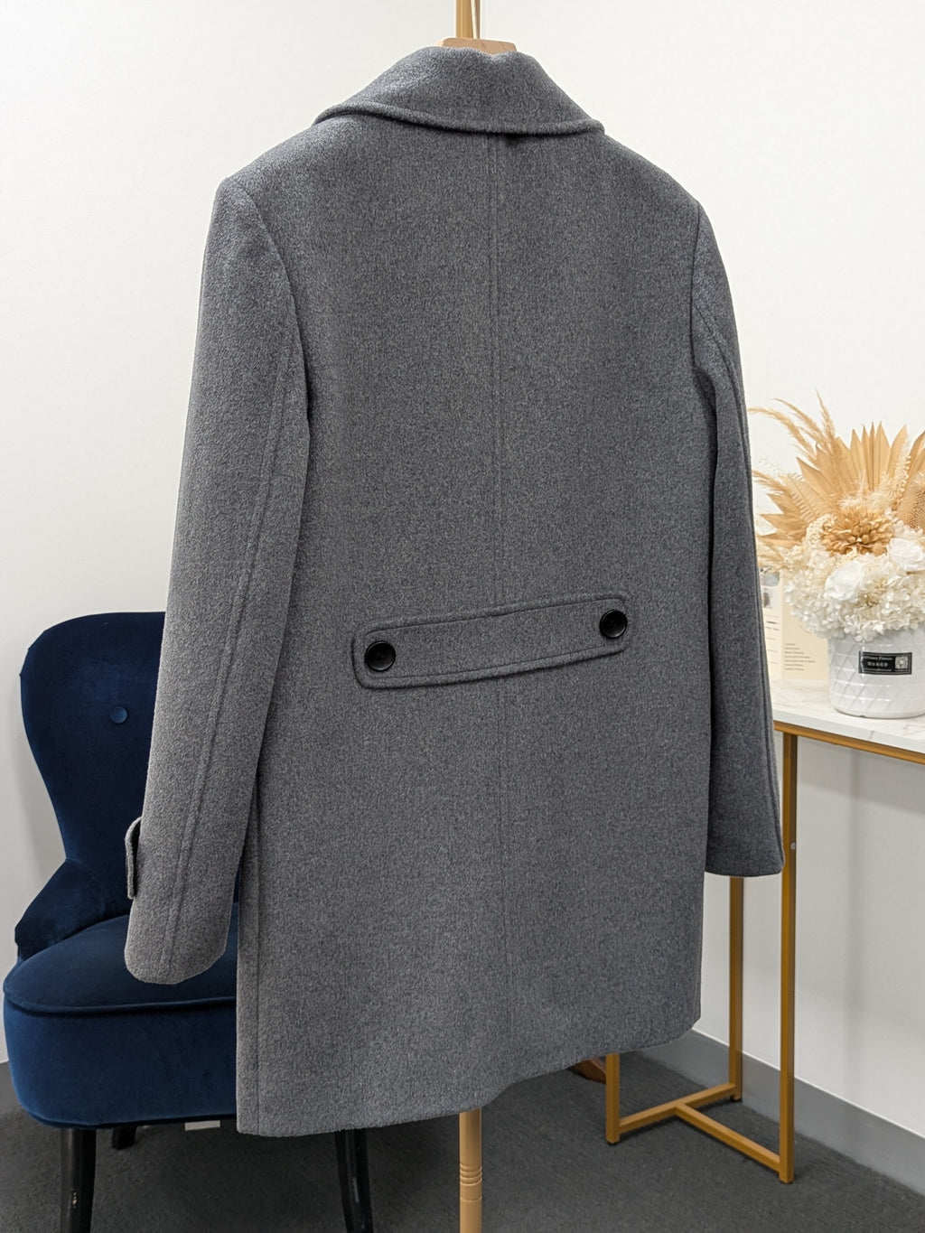 019 Men's 51% Wool Coats Black Grey Tan