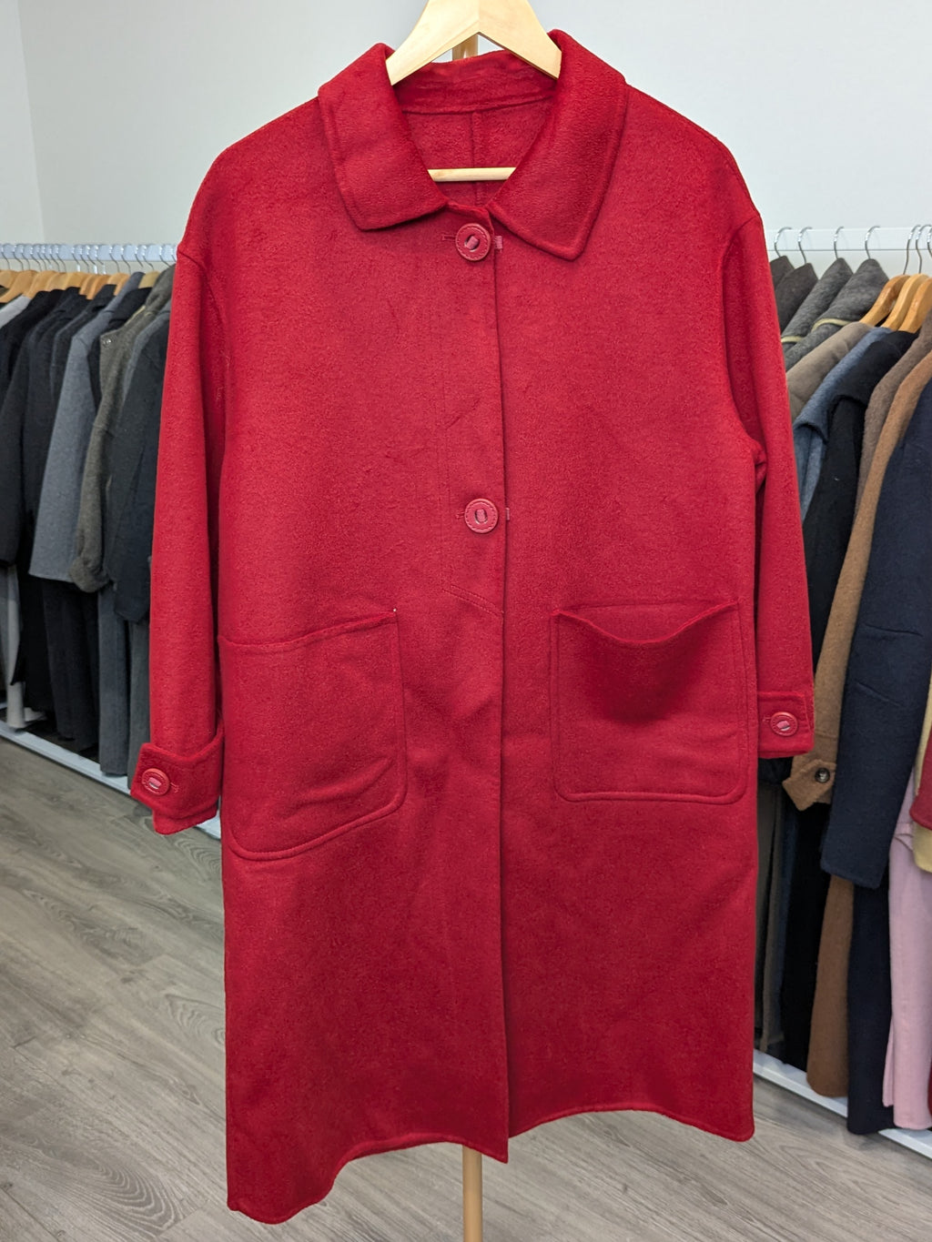 194 70% Wool Coat Red M 8-10