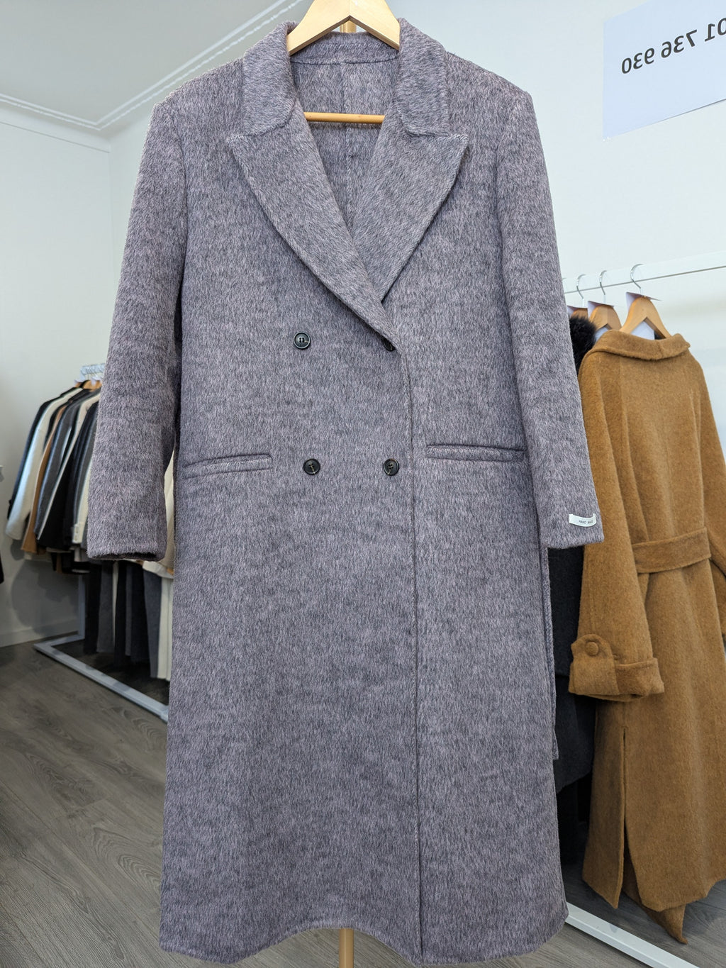209 70% Wool Coat Purple Grey S 12-14