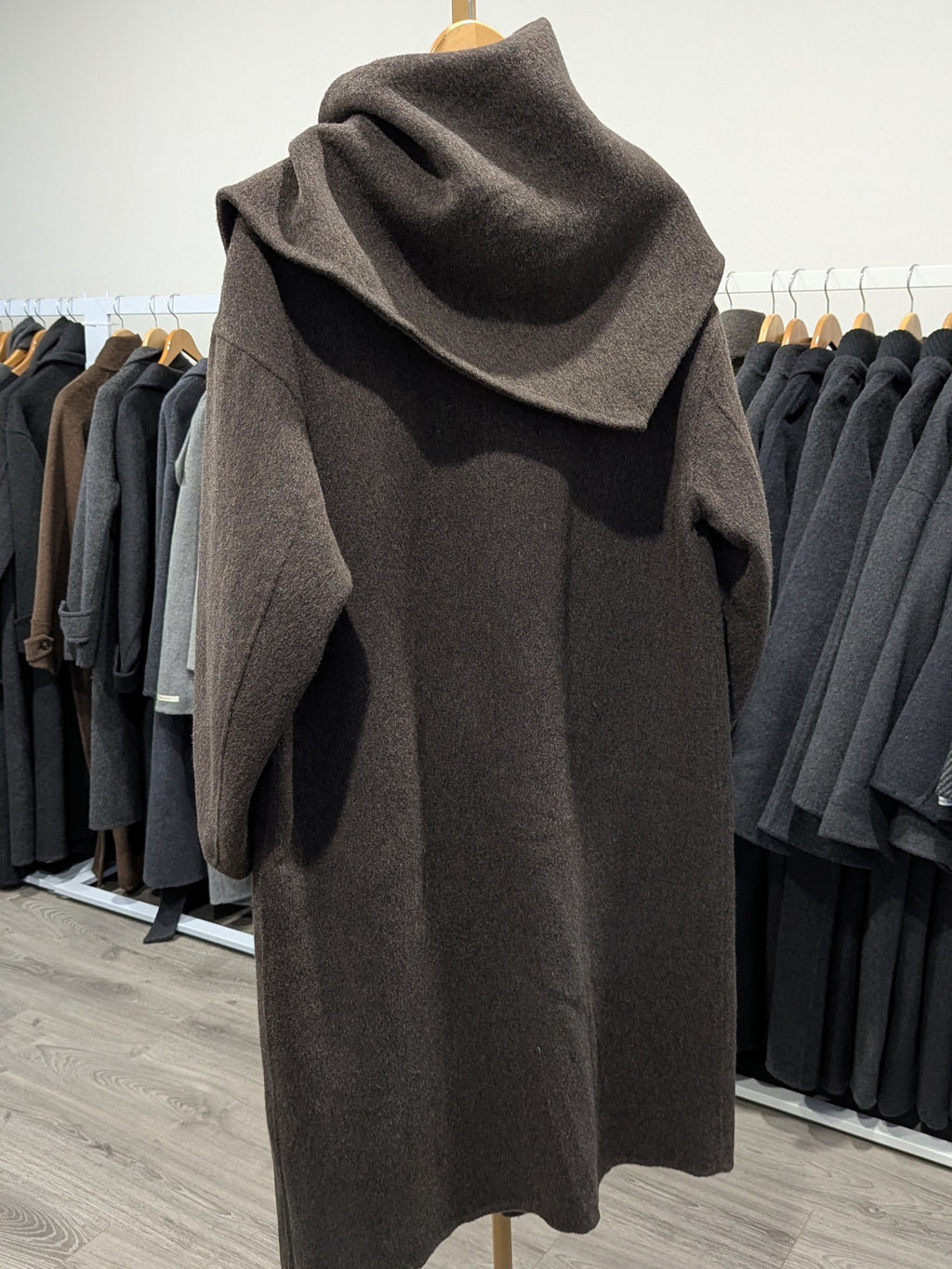 161 100% Wool Coat Dark Brown S 8-10 M 12-14