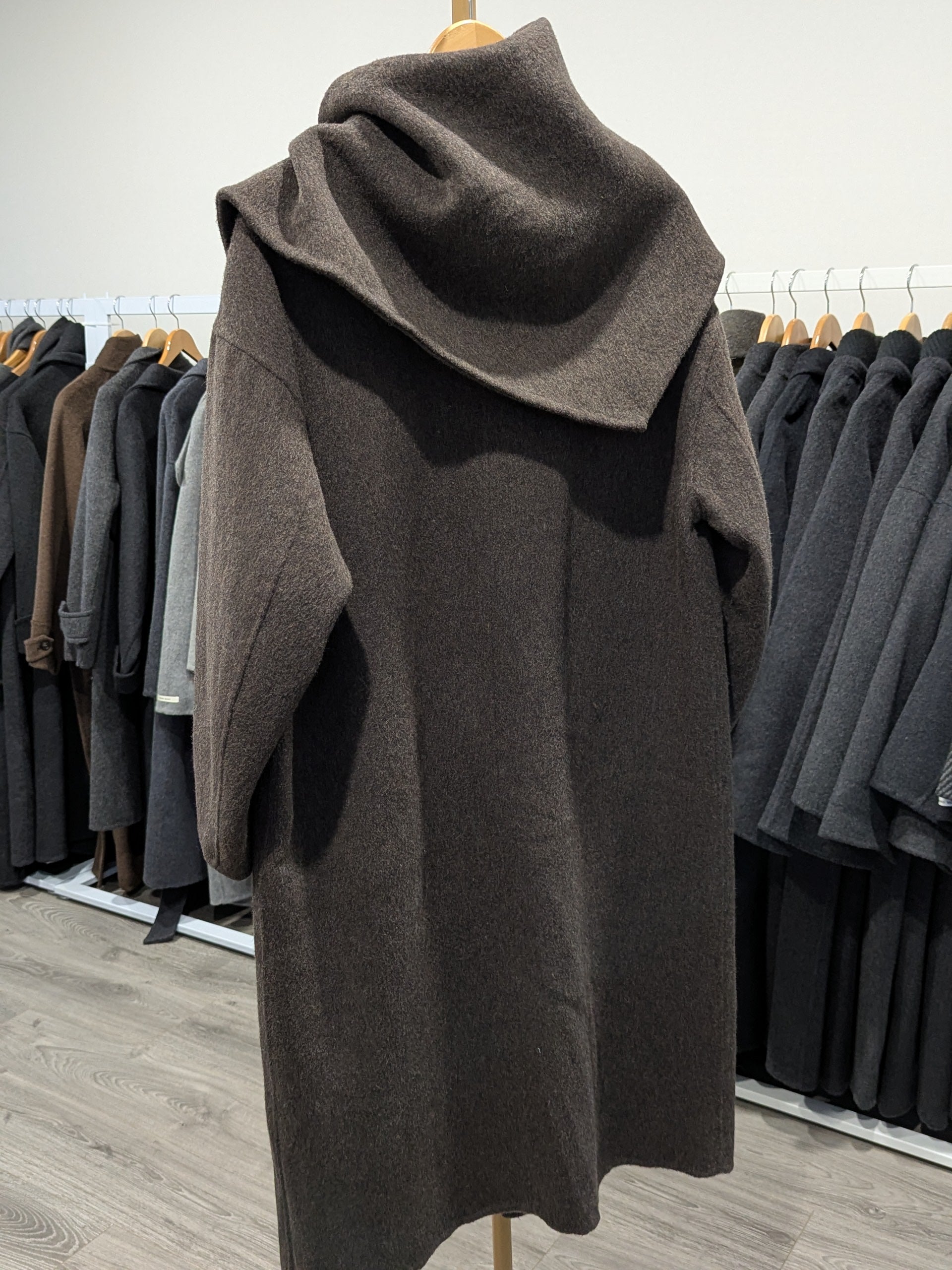 161 100% Wool Coat Dark Brown S 8-10 M 12-14