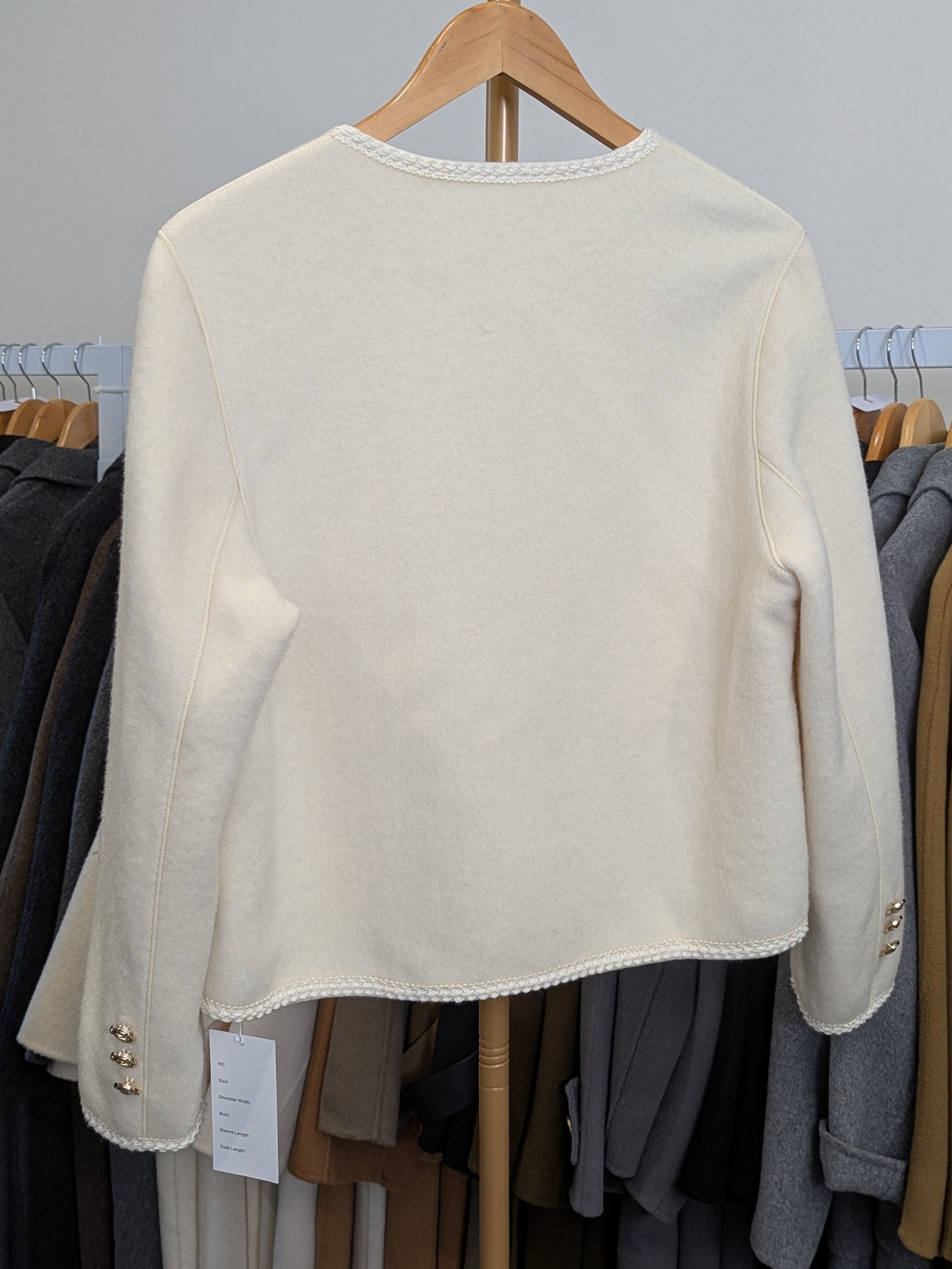 218 100% Wool Coat Cream M 10-12