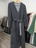 230 80% Wool Coat Black Grey