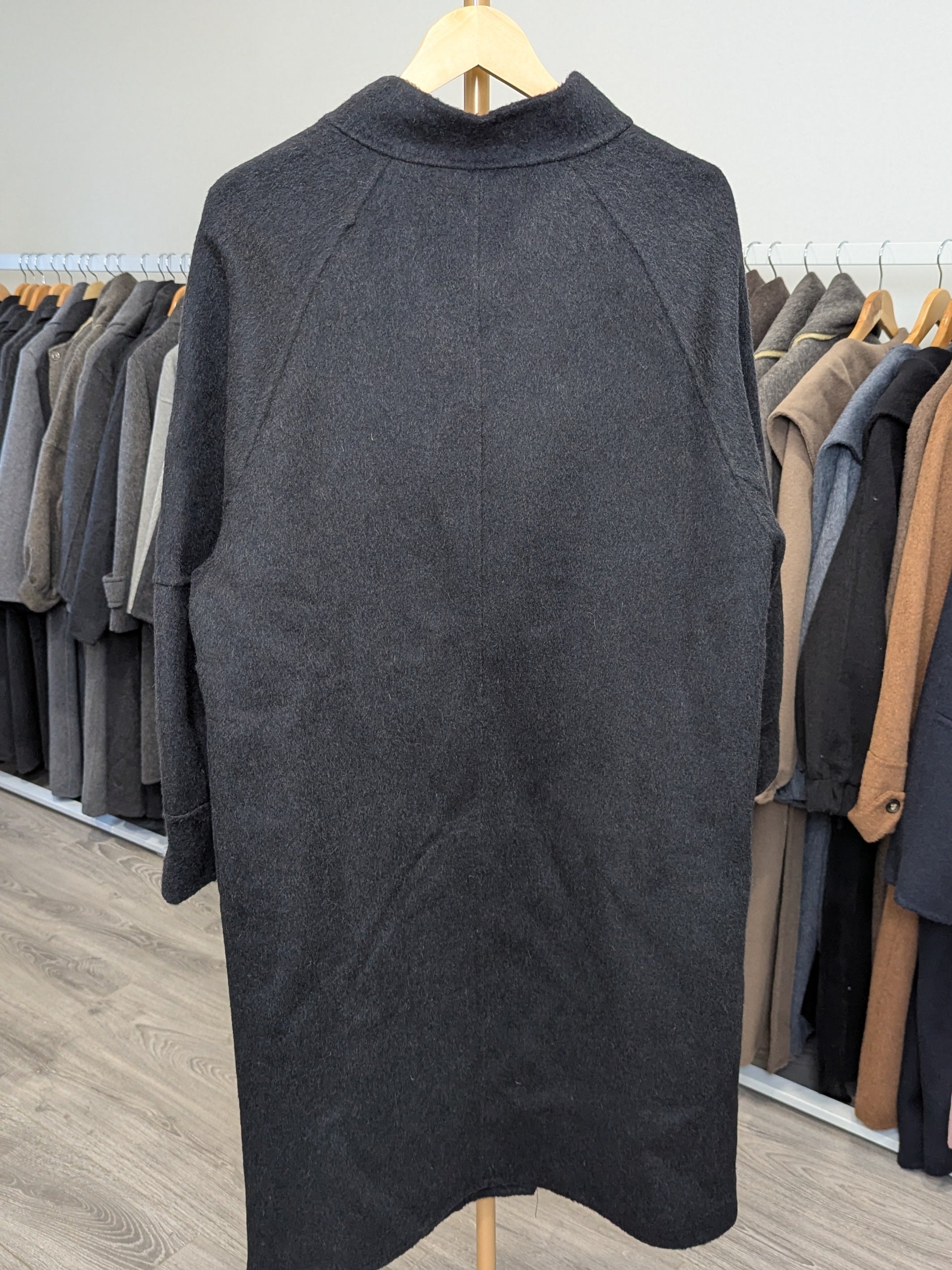 179 70% Wool Coat Black M 10-14