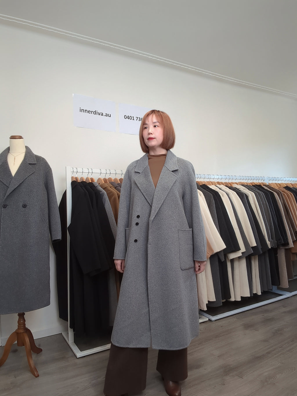 031 100% Wool Coat Grey