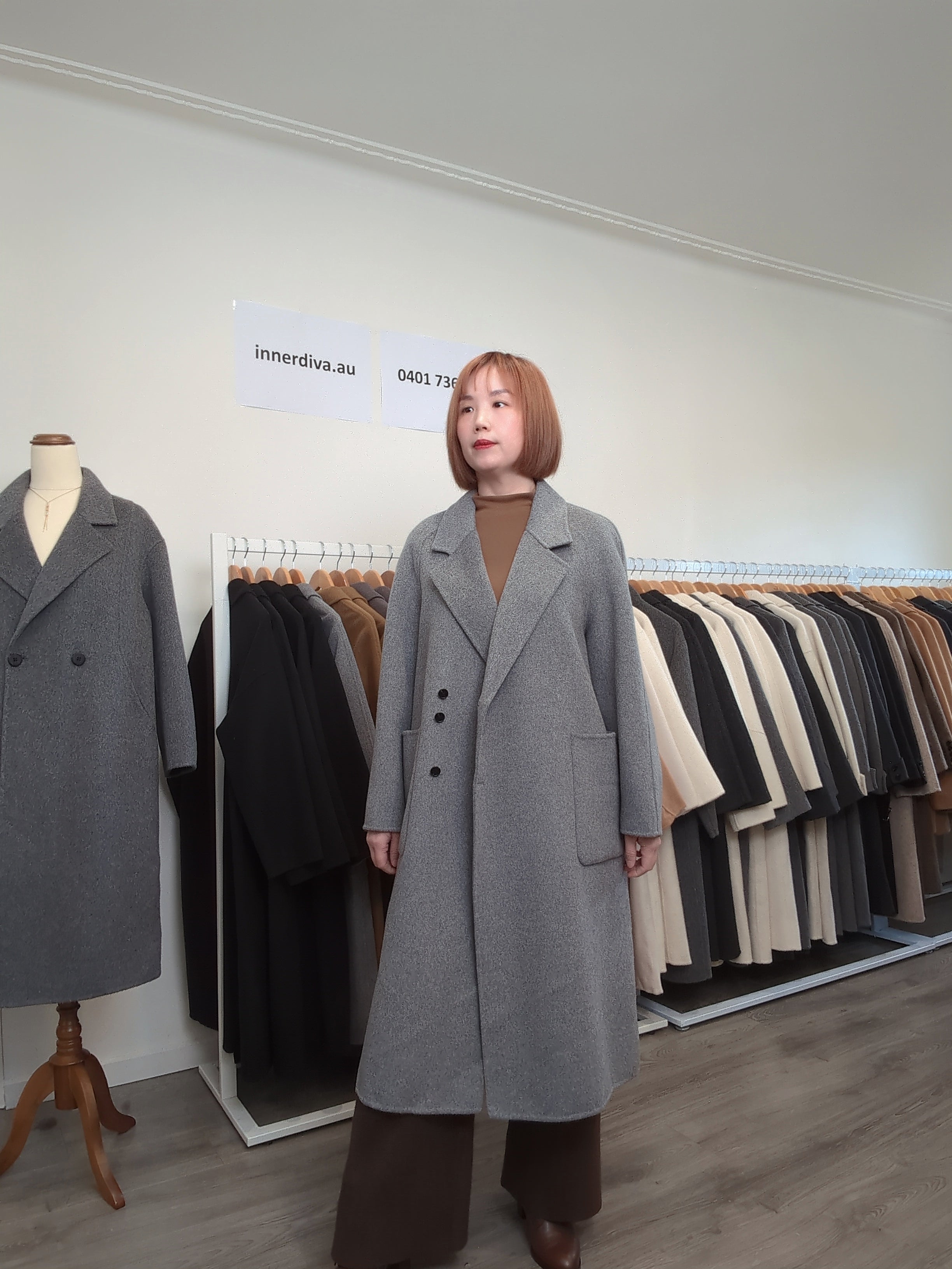 031 100% Wool Coat Grey